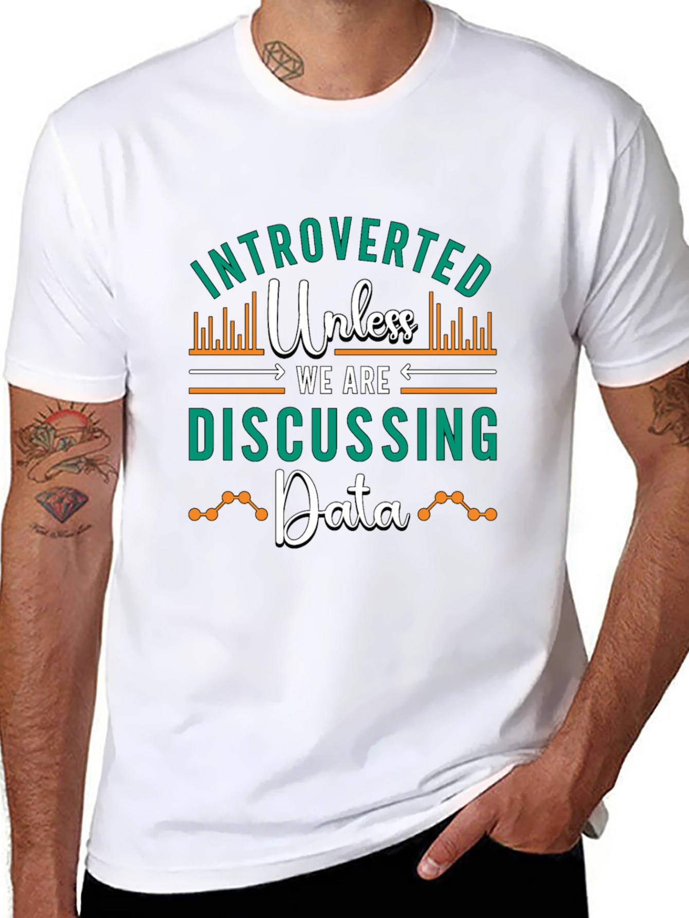 Black Introverted Data Lover T-Shirt view 8
