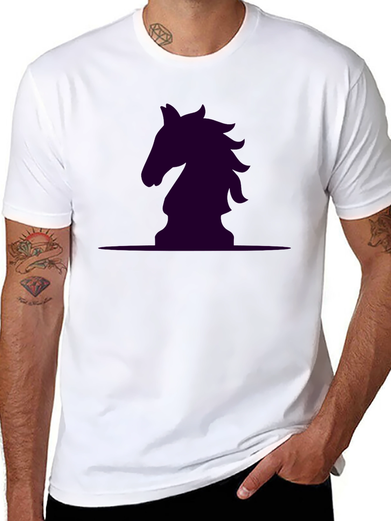 Black Chess Knight Graphic Tee - Stylish & Unique view 8