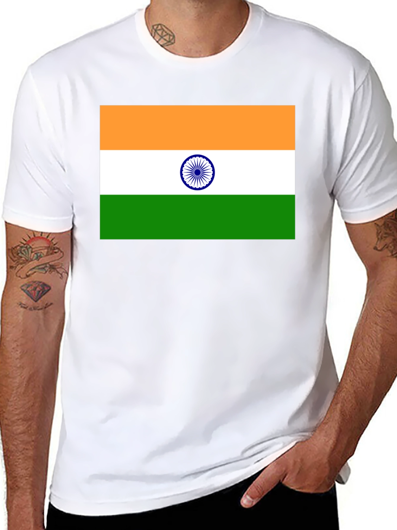 Black India Flag T-Shirt - Patriot Pride view 8