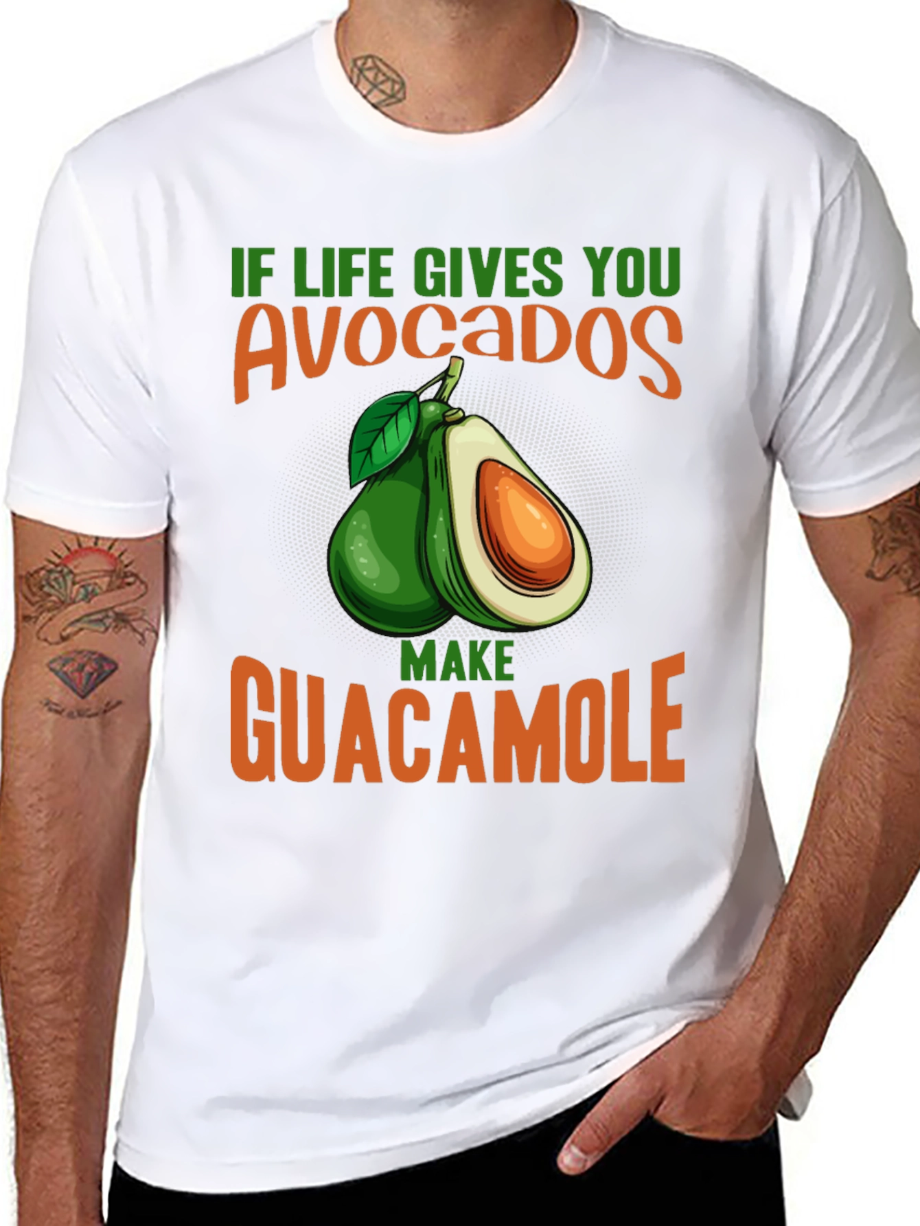 Black Avocado Guacamole Graphic Tee - Foodie T-Shirt view 8