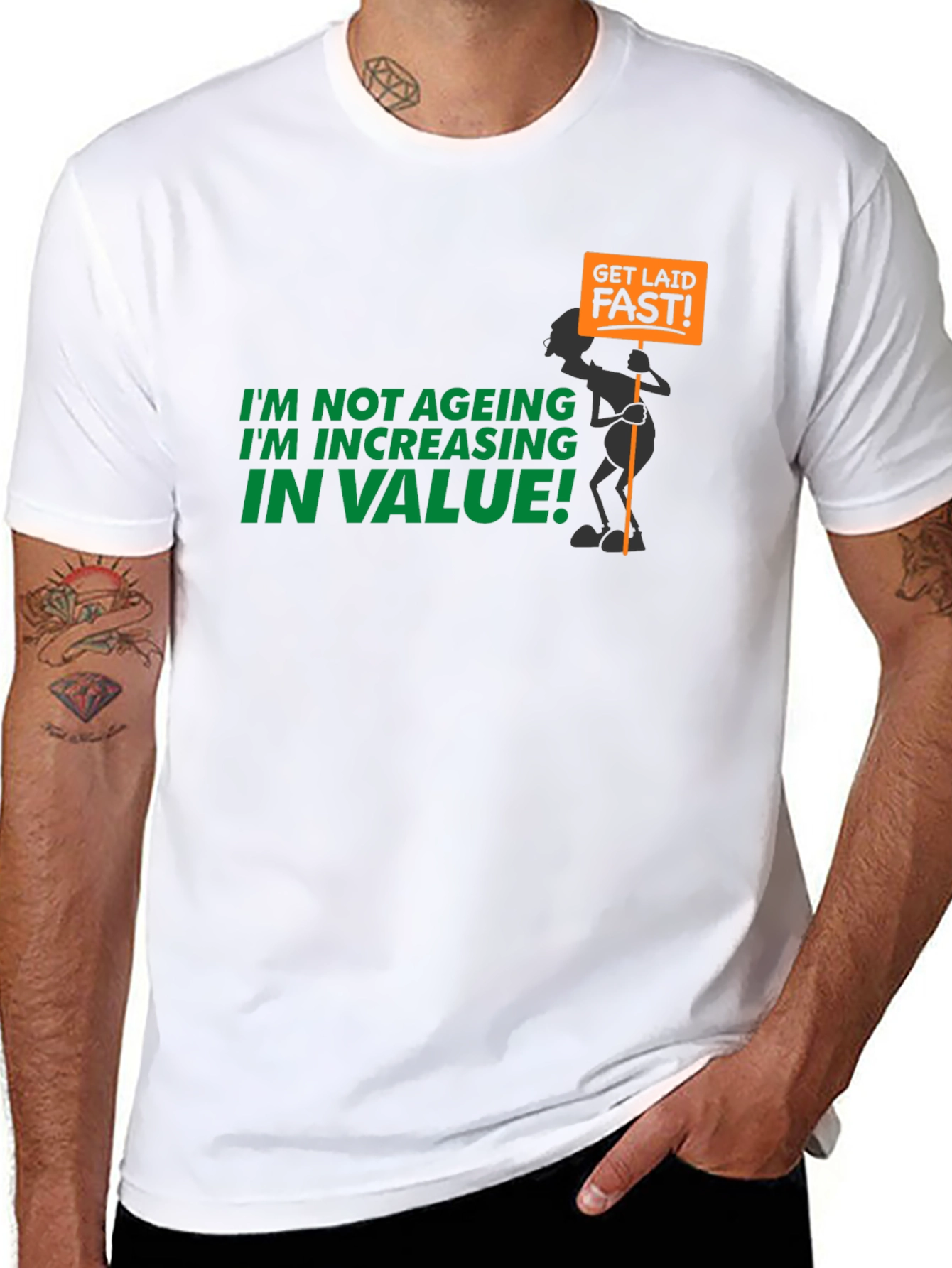 Black Humorous "Increasing in Value" Graphic Tee view 8
