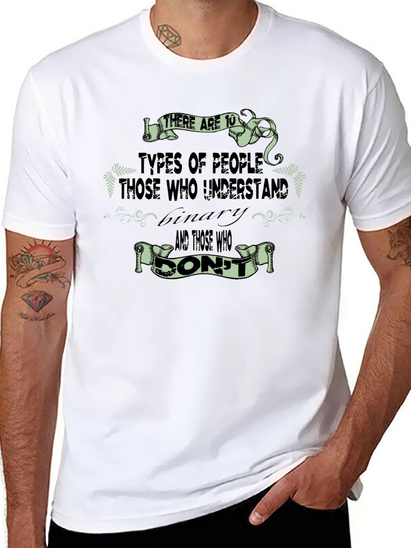 Black Funny Binary Types of People T-Shirt view 8