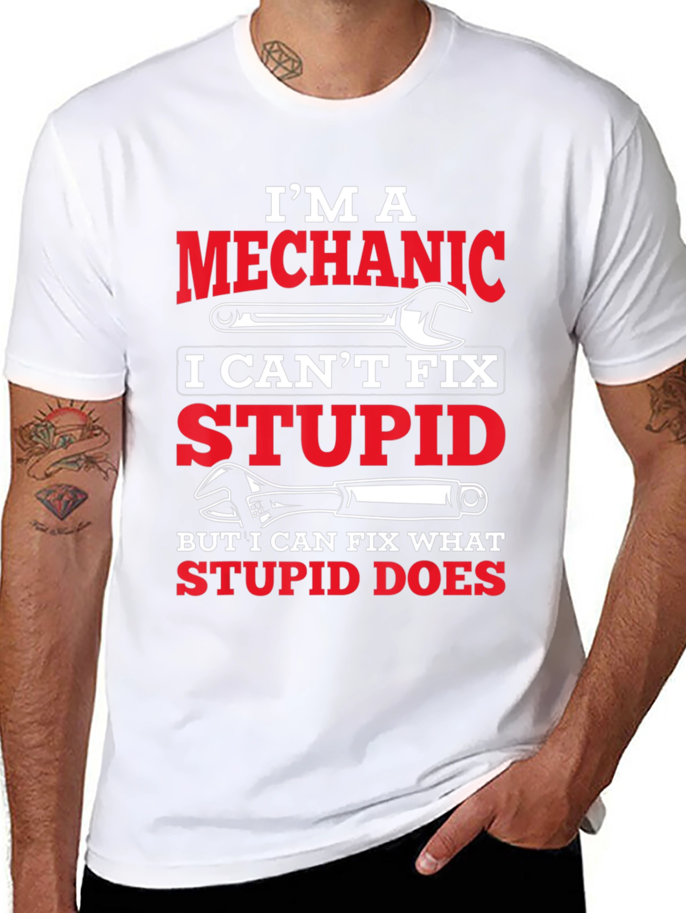 Black I'm A Mechanic Graphic T-Shirt view 8