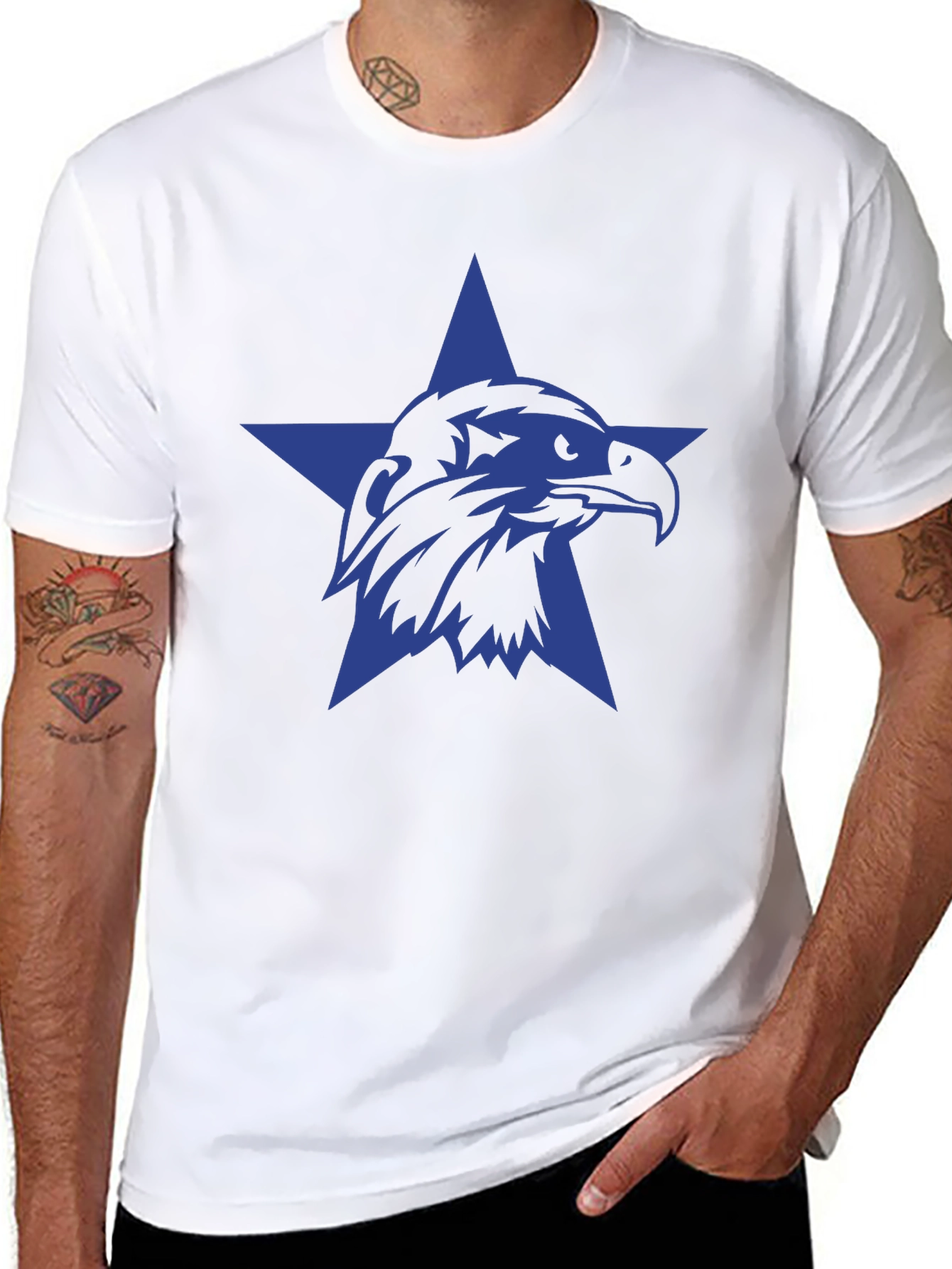 Black Eagle Star Black T-Shirt view 8