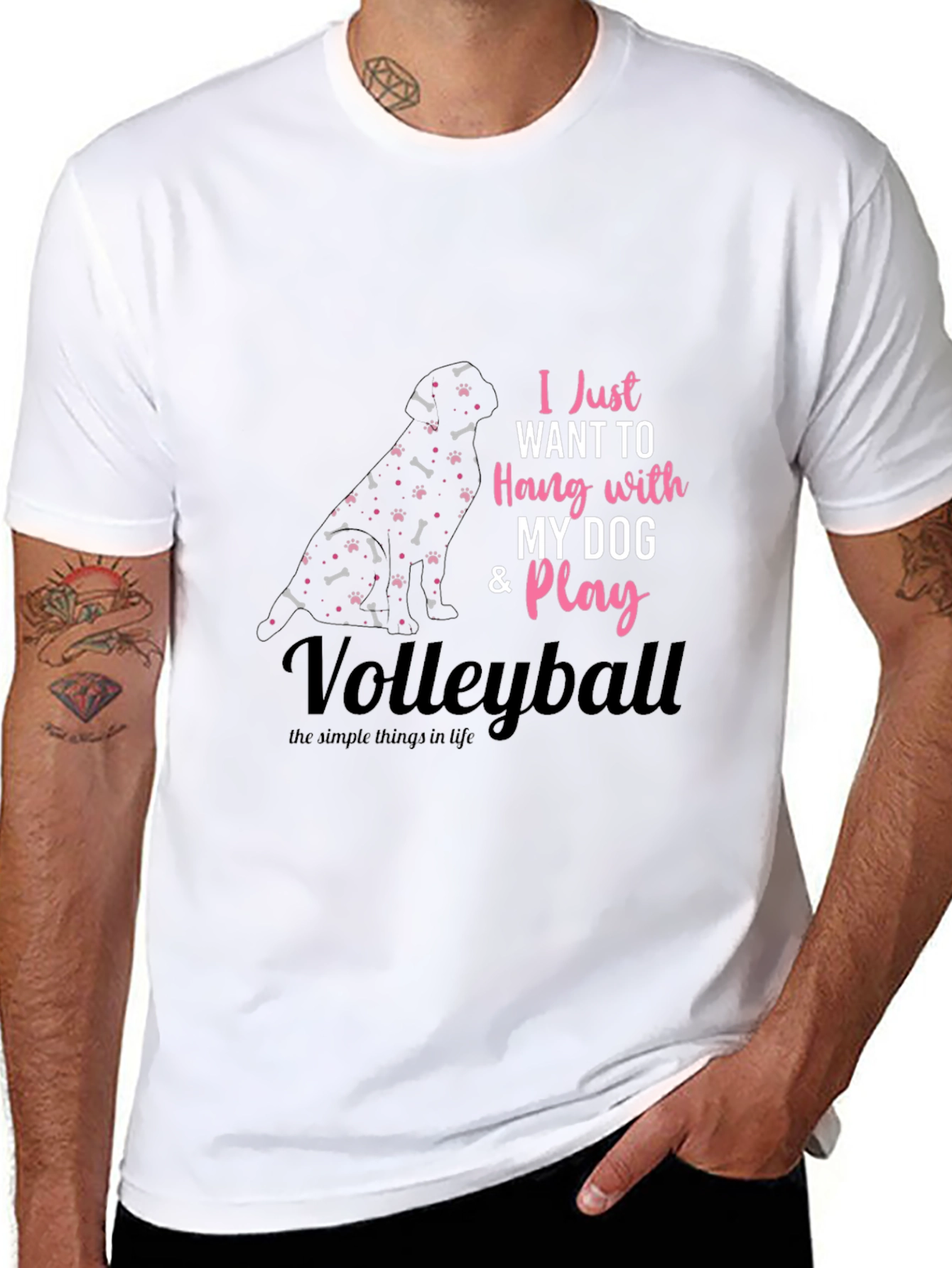 Black Dog Lover Volleyball T-Shirt - Black view 8