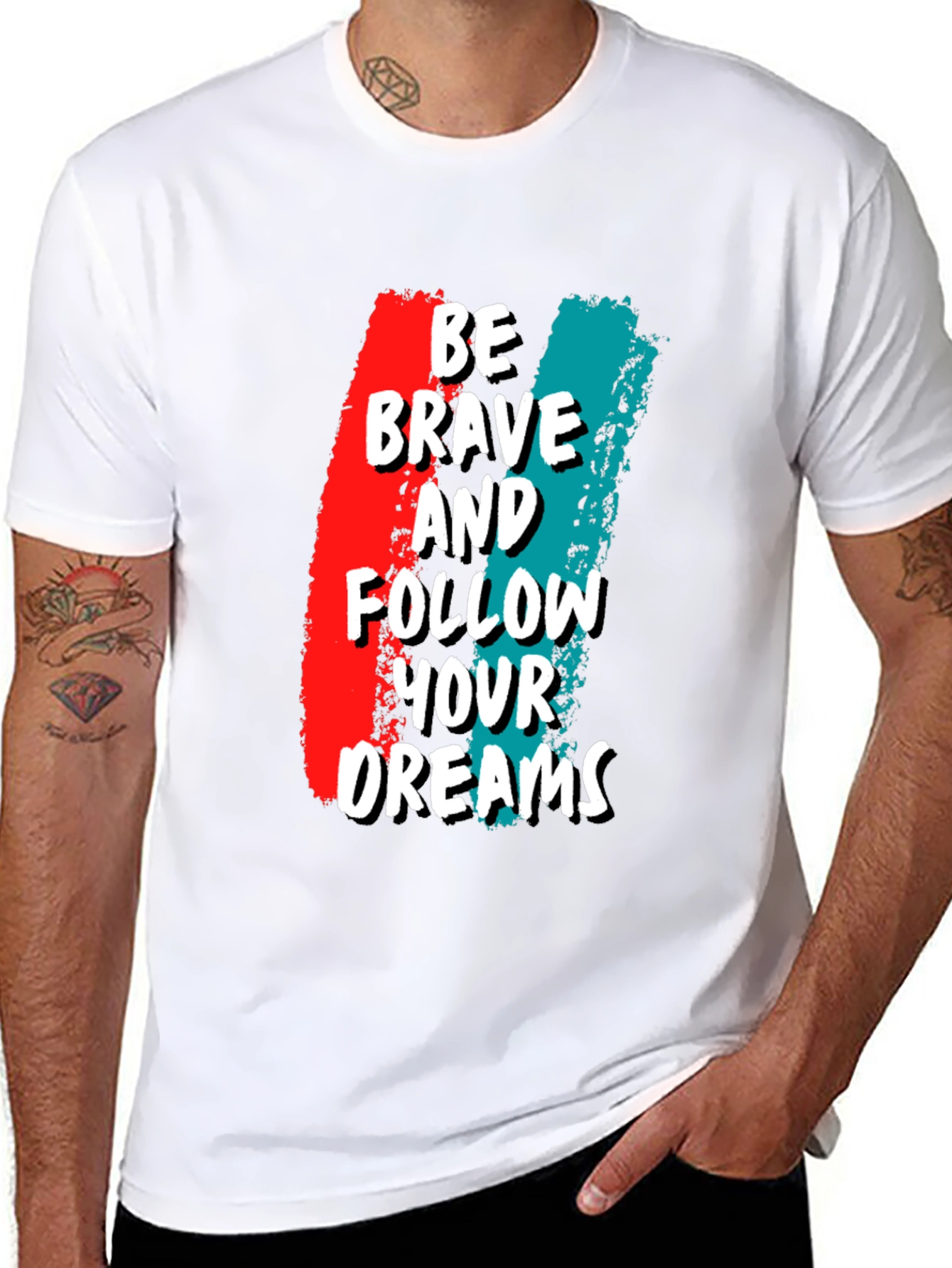 Black Be Brave Graphic Tee - Motivational T-Shirt view 8