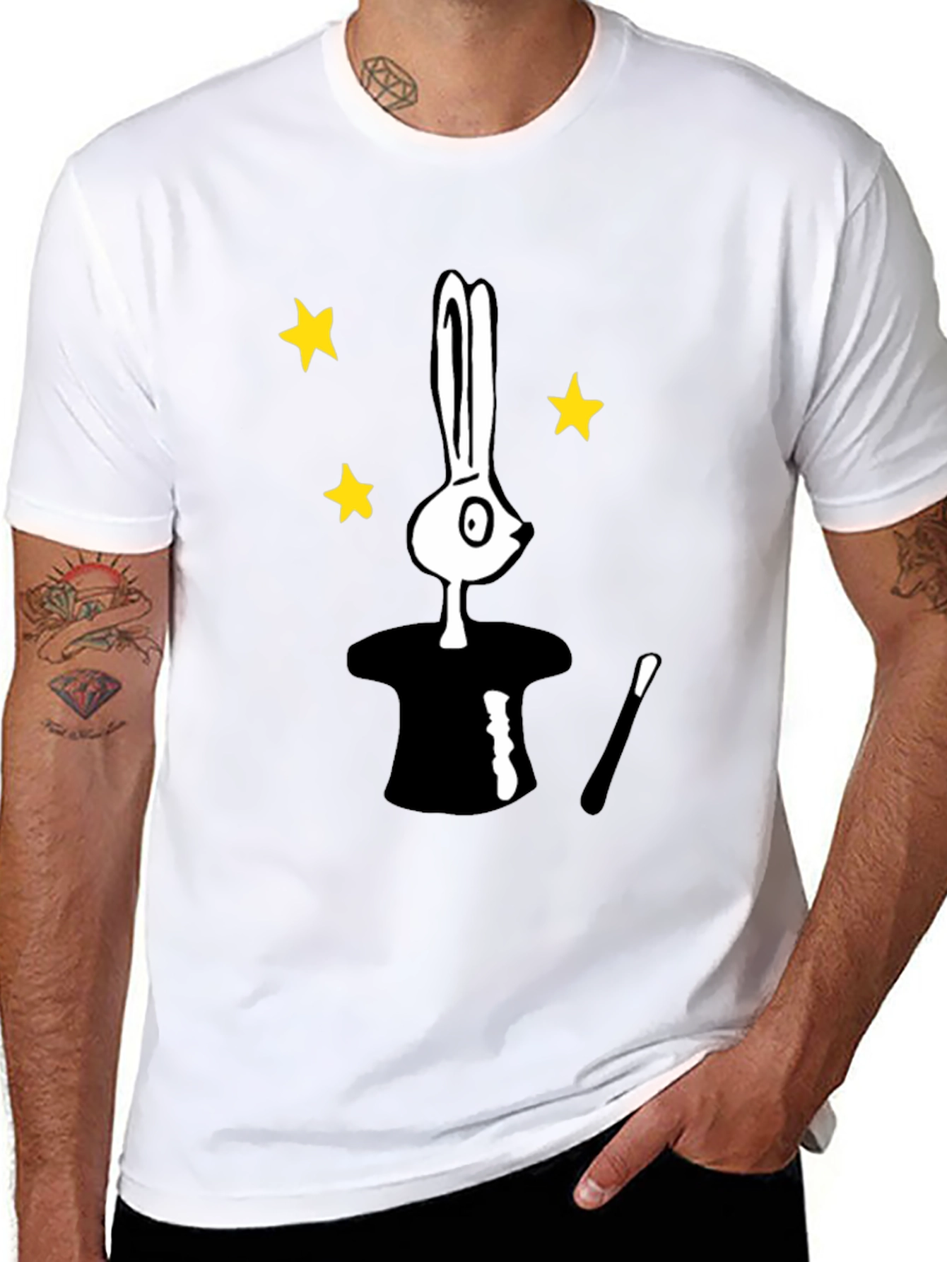 Black Magician Bunny T-Shirt - Black Tee view 8