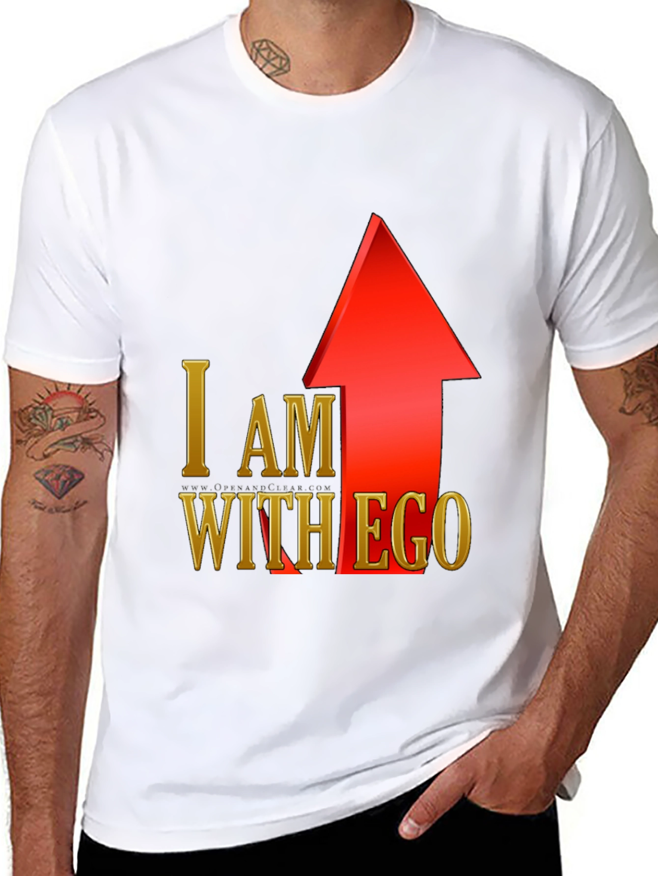 Black I Am With Ego Graphic T-Shirt - Black view 8