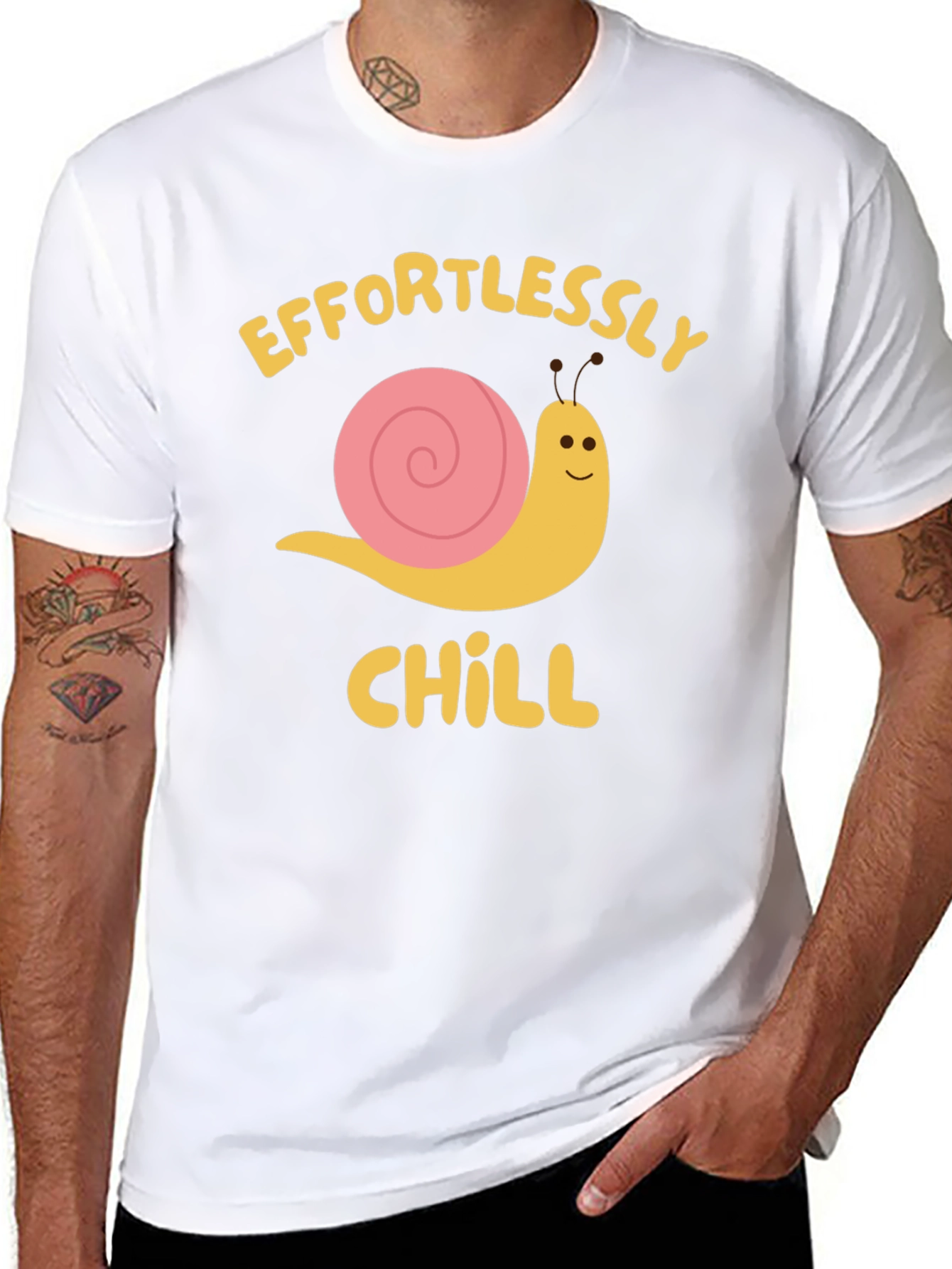 Black Effortlessly Chill Snail Graphic Tee view 8