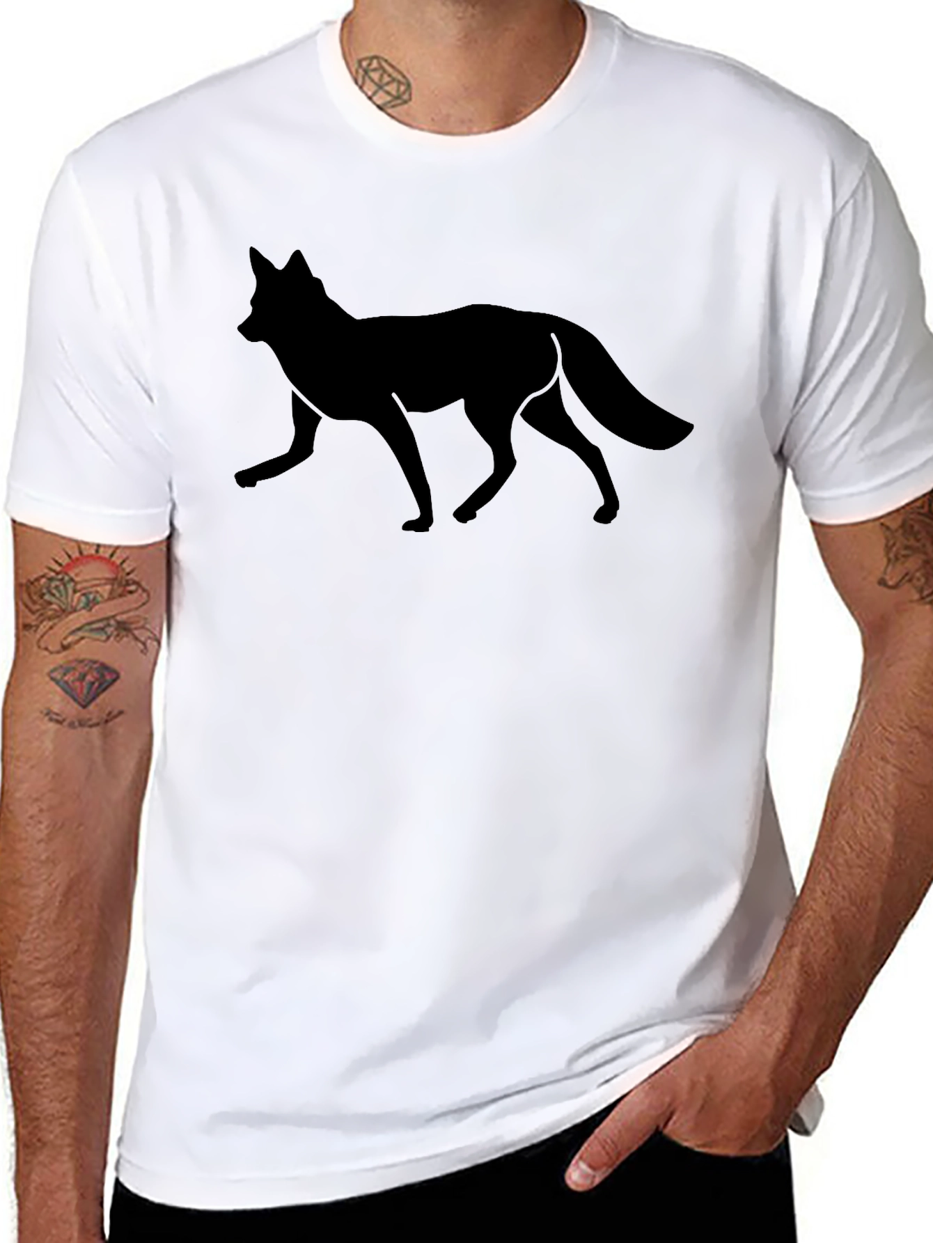 Black Fox Silhouette Graphic Tee - 8