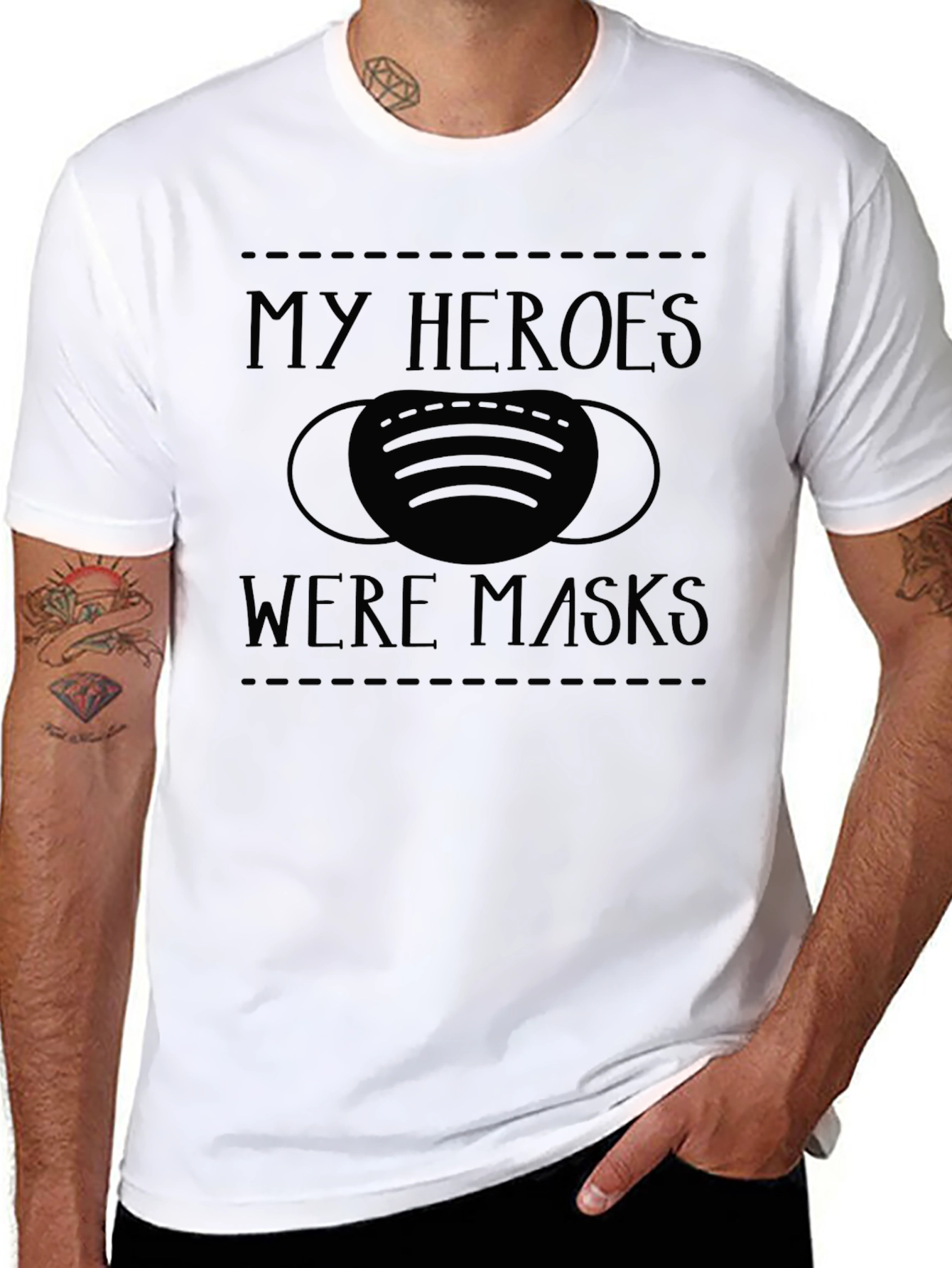 Black My Heroes Were Masks T-Shirt view 8