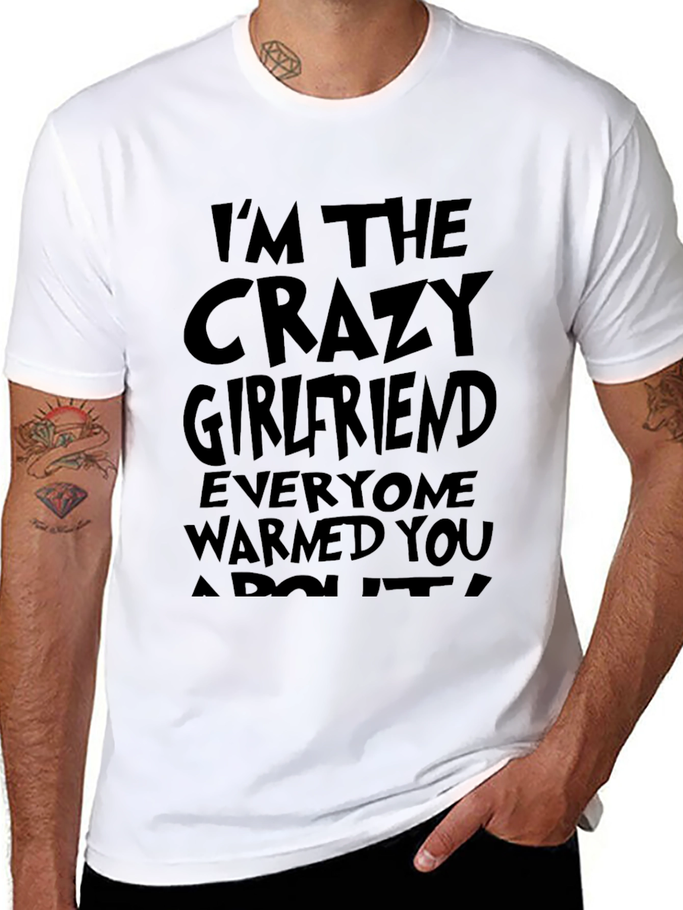 Black Crazy Girlfriend Tee - Novelty Graphic Humor T-Shirt view 8