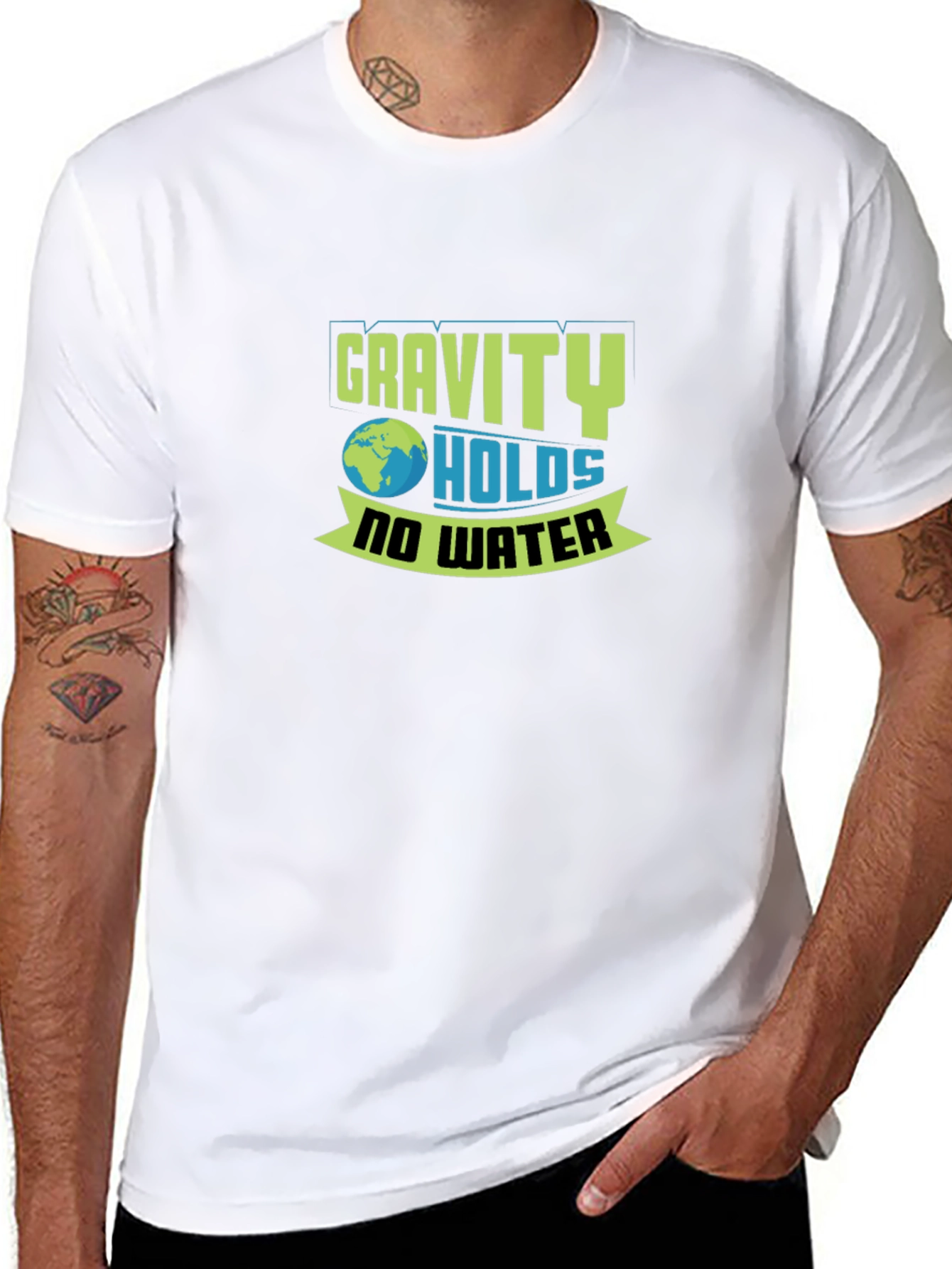 Black Gravity Holds No Water Graphic T-Shirt view 8