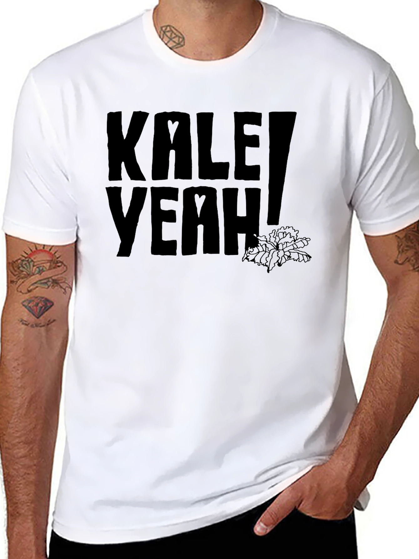 Kale Yeah! Graphic Print Black T-Shirt - 8