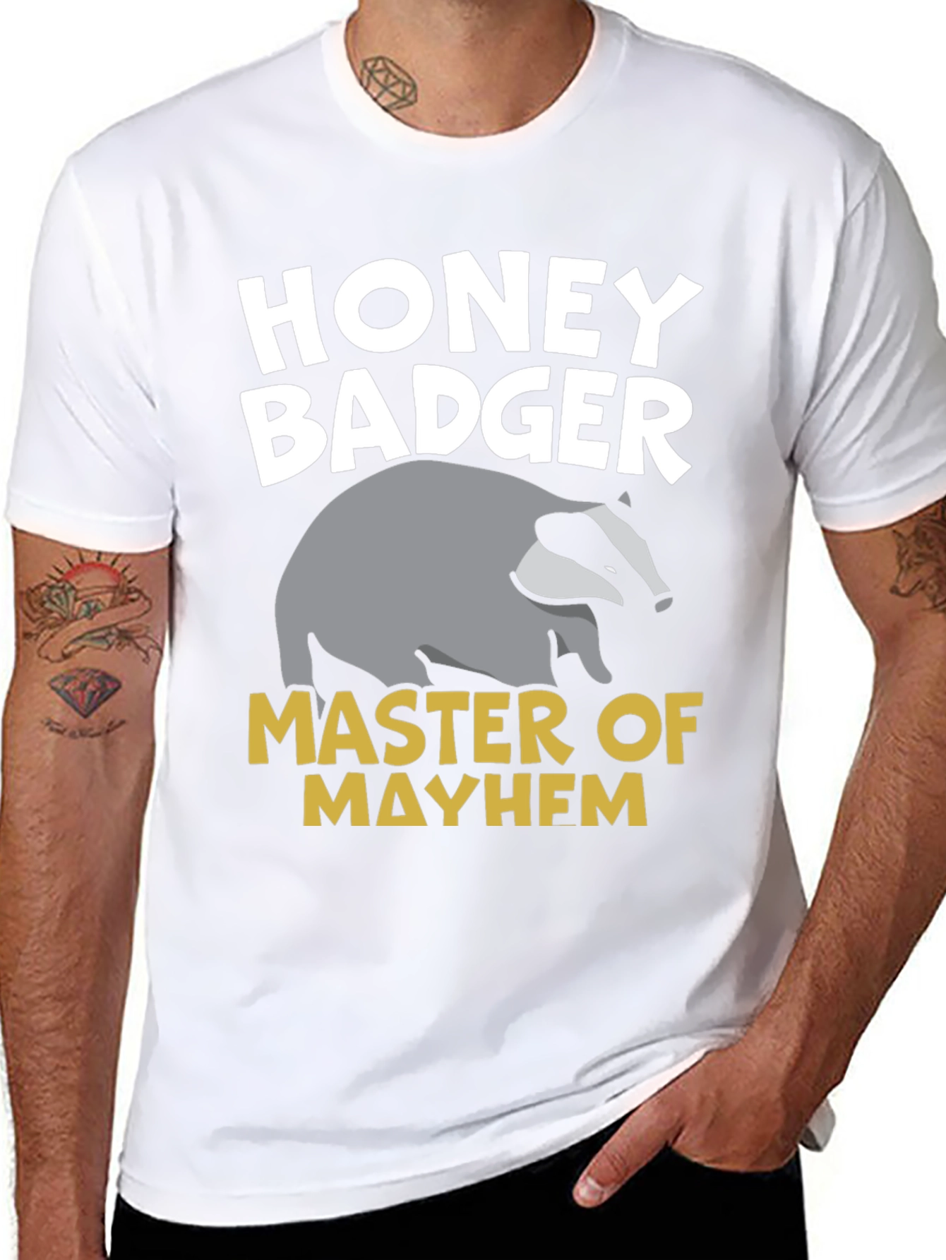 Black Honey Badger Master of Mayhem Graphic T-Shirt view 8