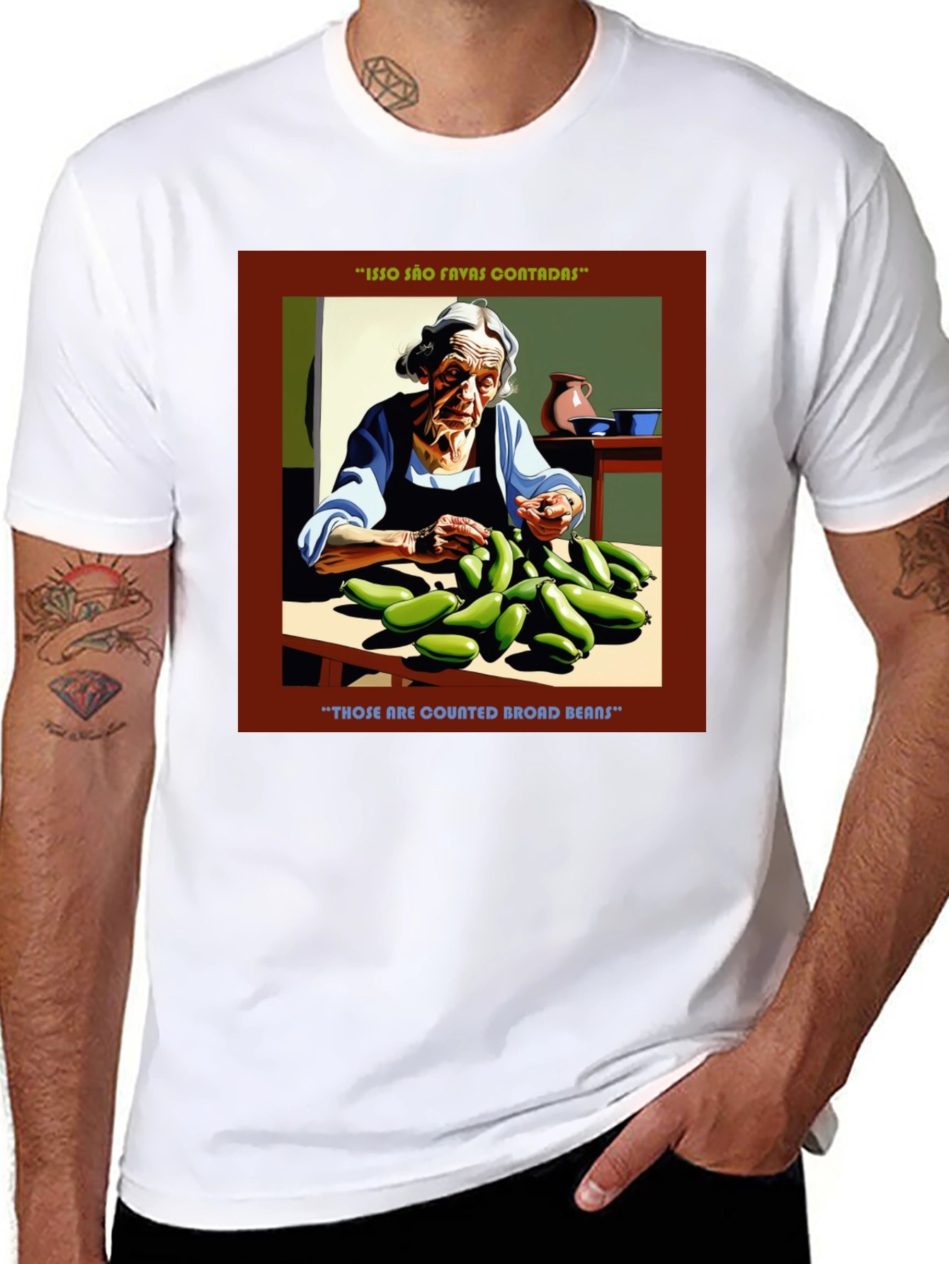 Black Broad Bean Graphic Tee - Quirky & Comfortable view 8