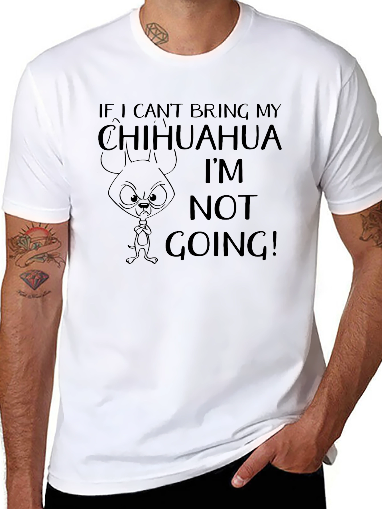 Black Chihuahua Lover T-Shirt - If I Can't Bring My Chihuahua view 8