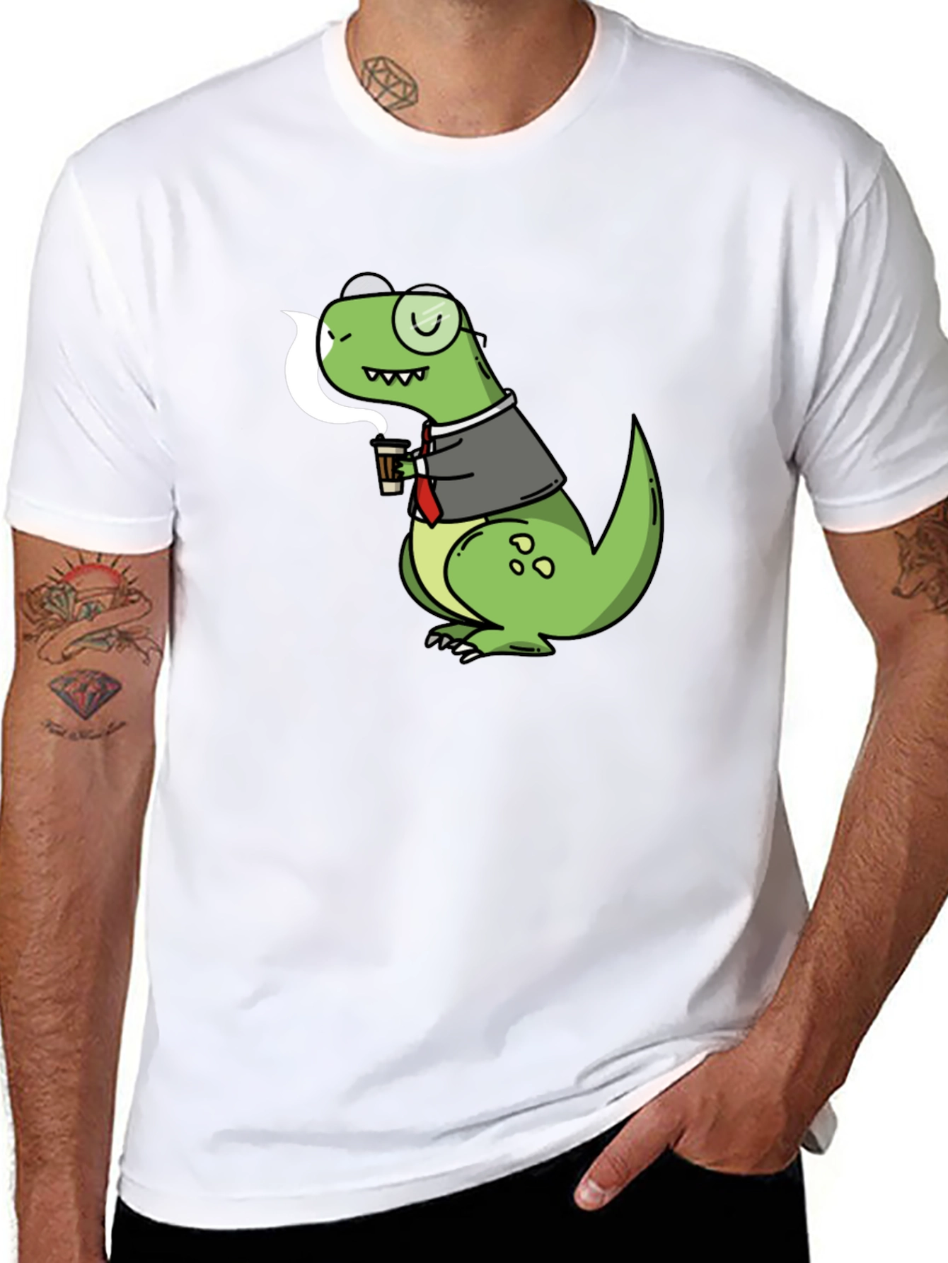 Black Dino Coffee T-Shirt - Stylish & Unique view 8