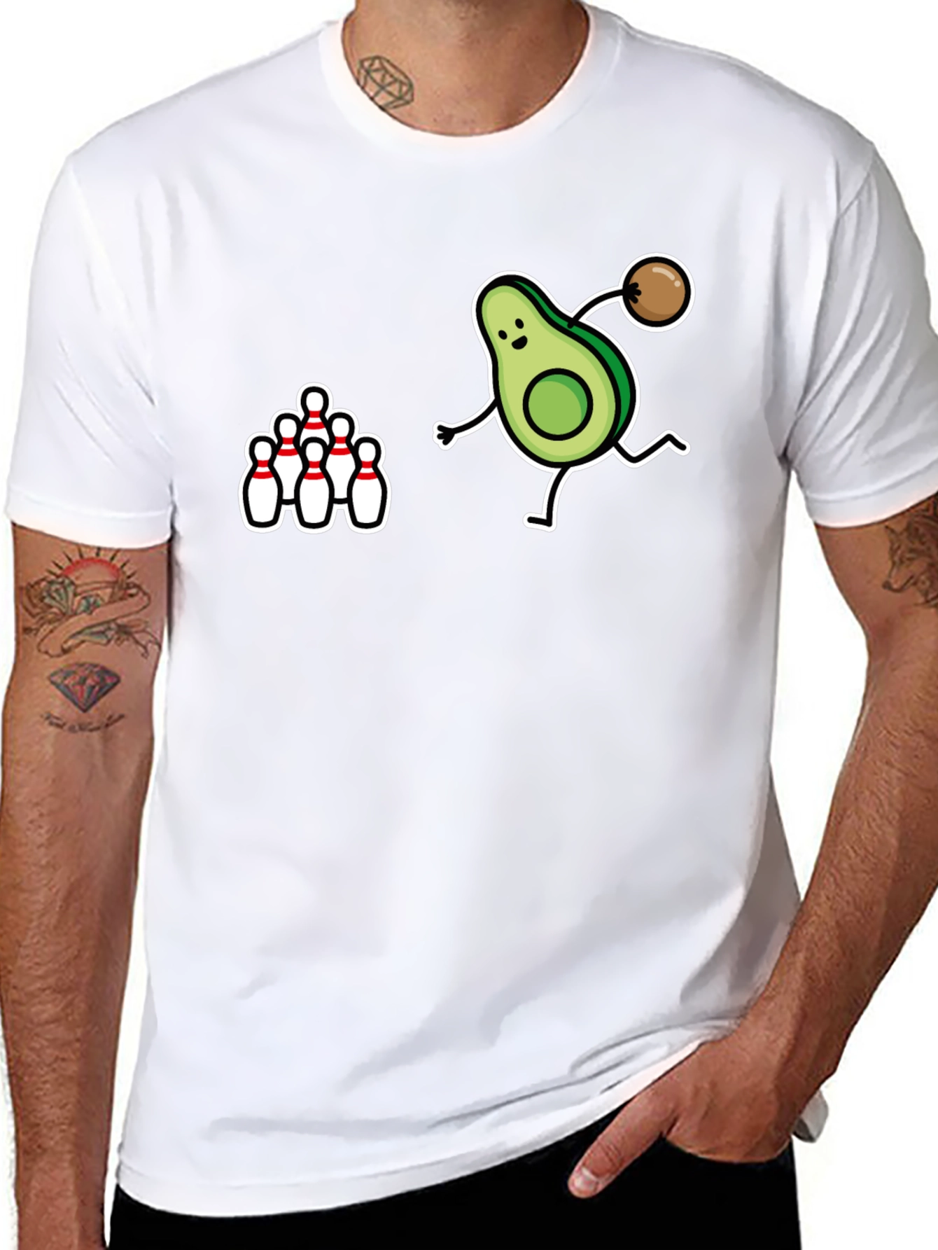 Black Avocado Bowling Strike Graphic T-Shirt view 8