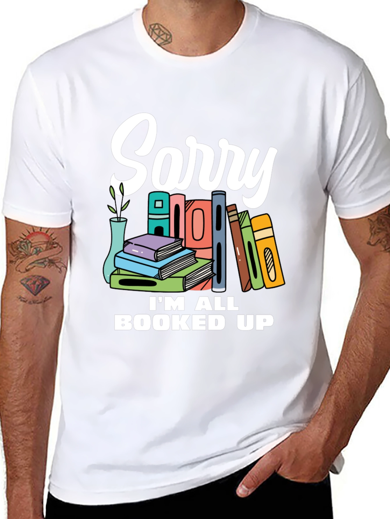Black Booked Up T-Shirt - For Book Lovers! view 8