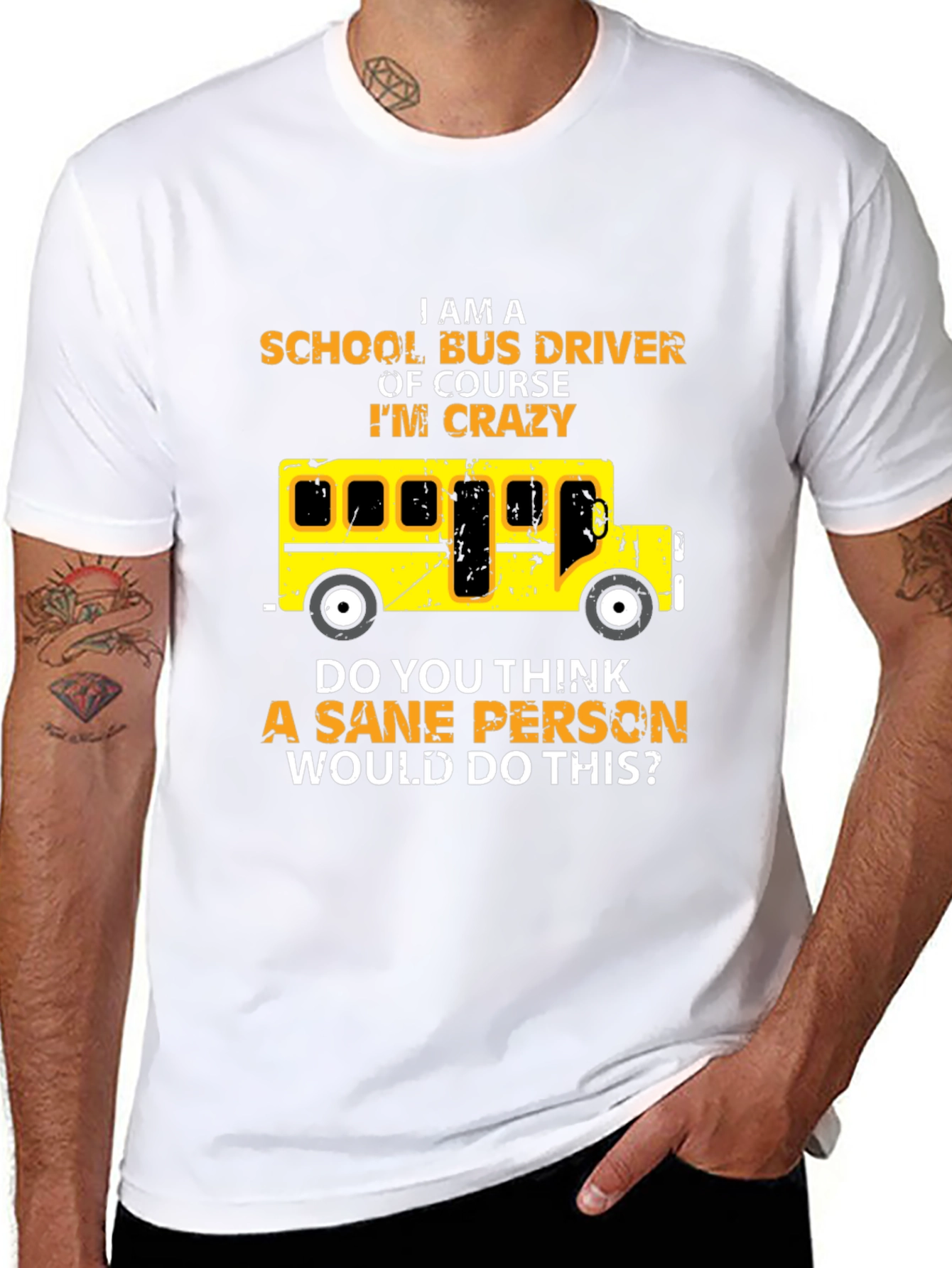 Black Crazy School Bus Driver T-Shirt view 8