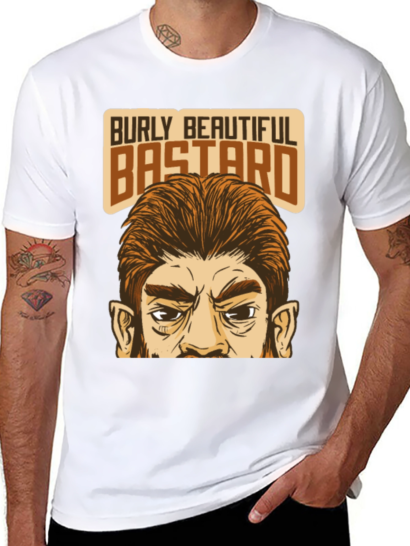 Black Burly Beautiful Bastard Graphic T-Shirt view 8