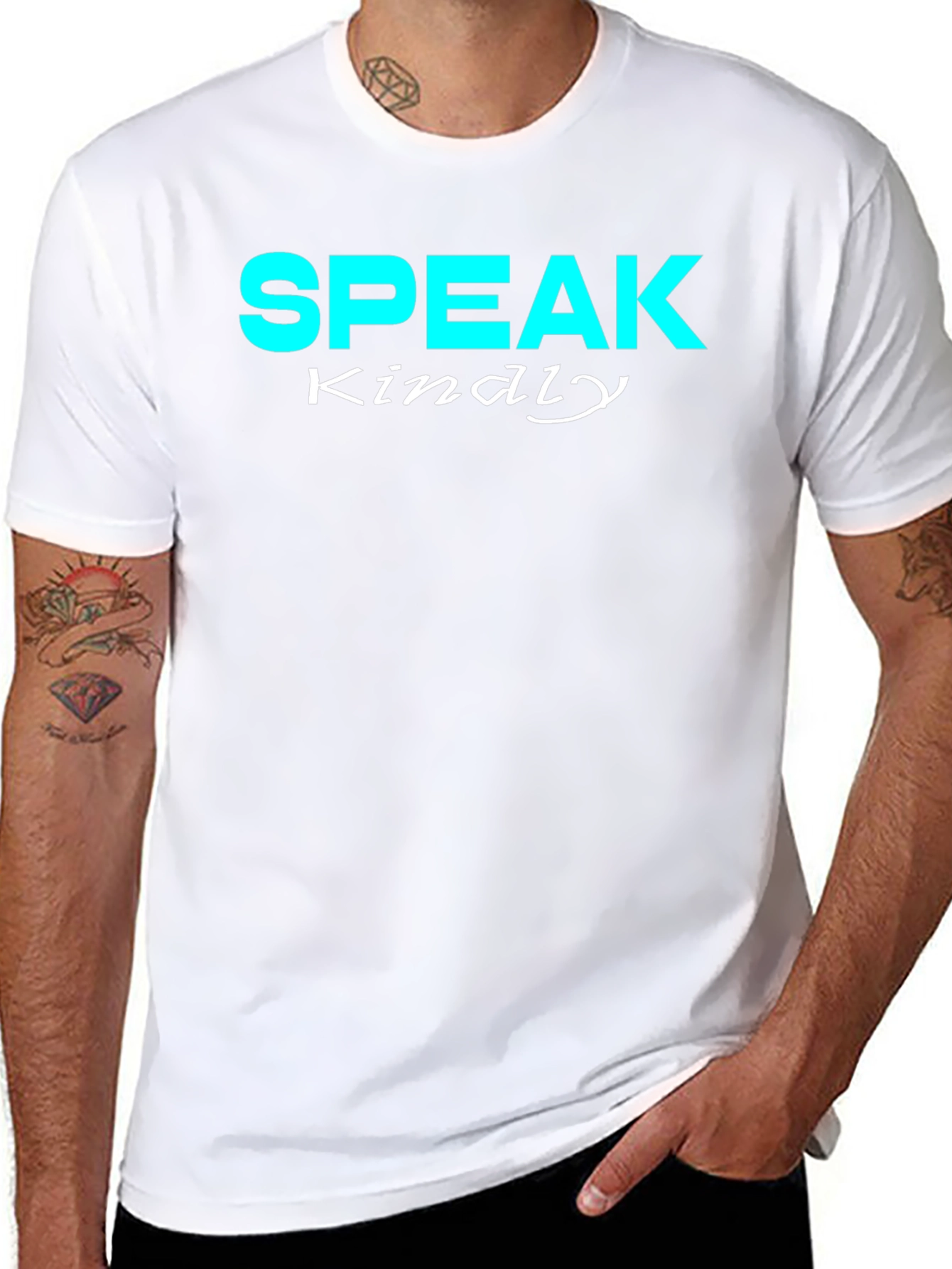 Black Speak Kindly Graphic Tee - Black Cotton T-Shirt view 8