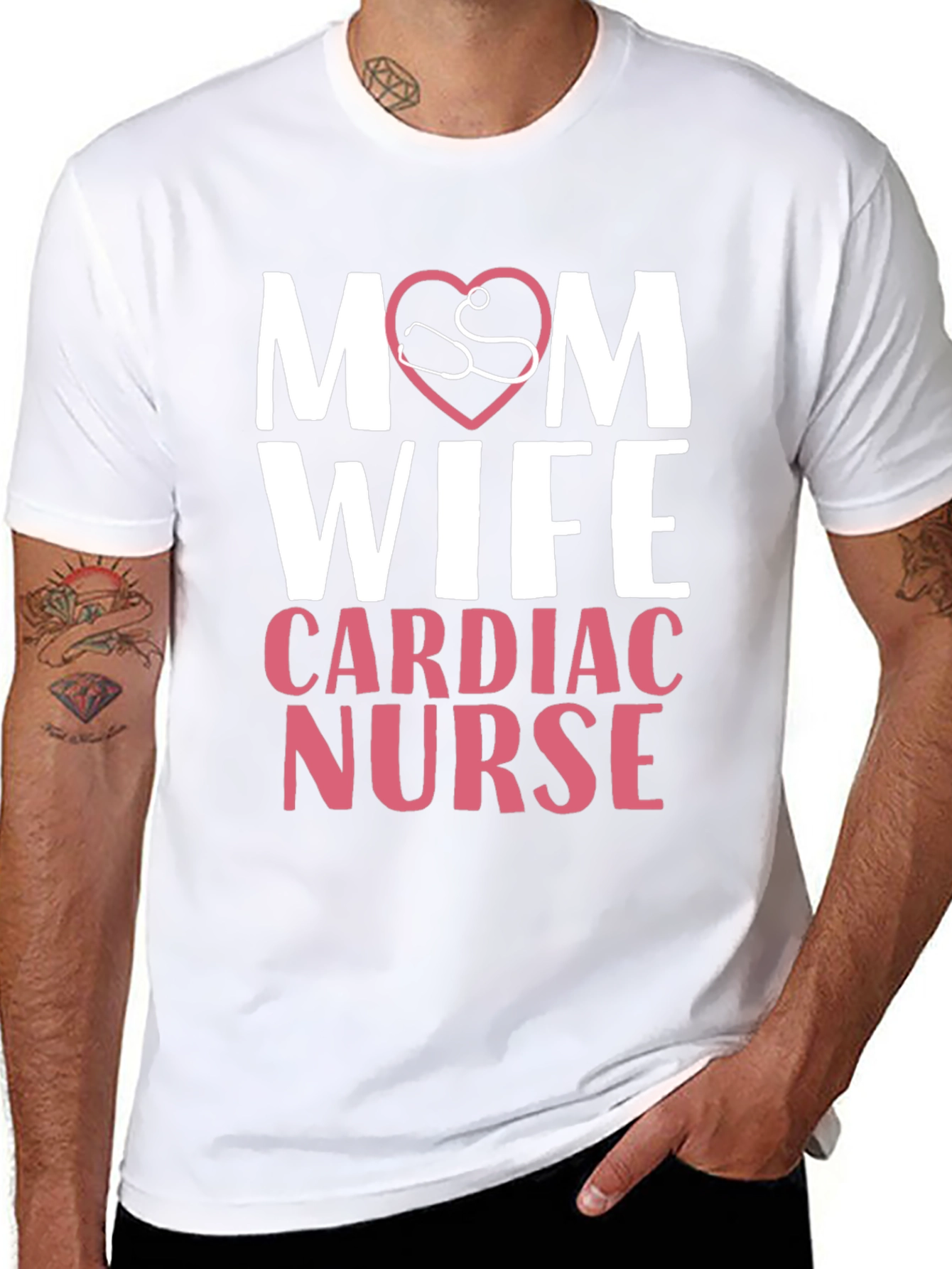 Black Mom Wife Cardiac Nurse T-Shirt view 8