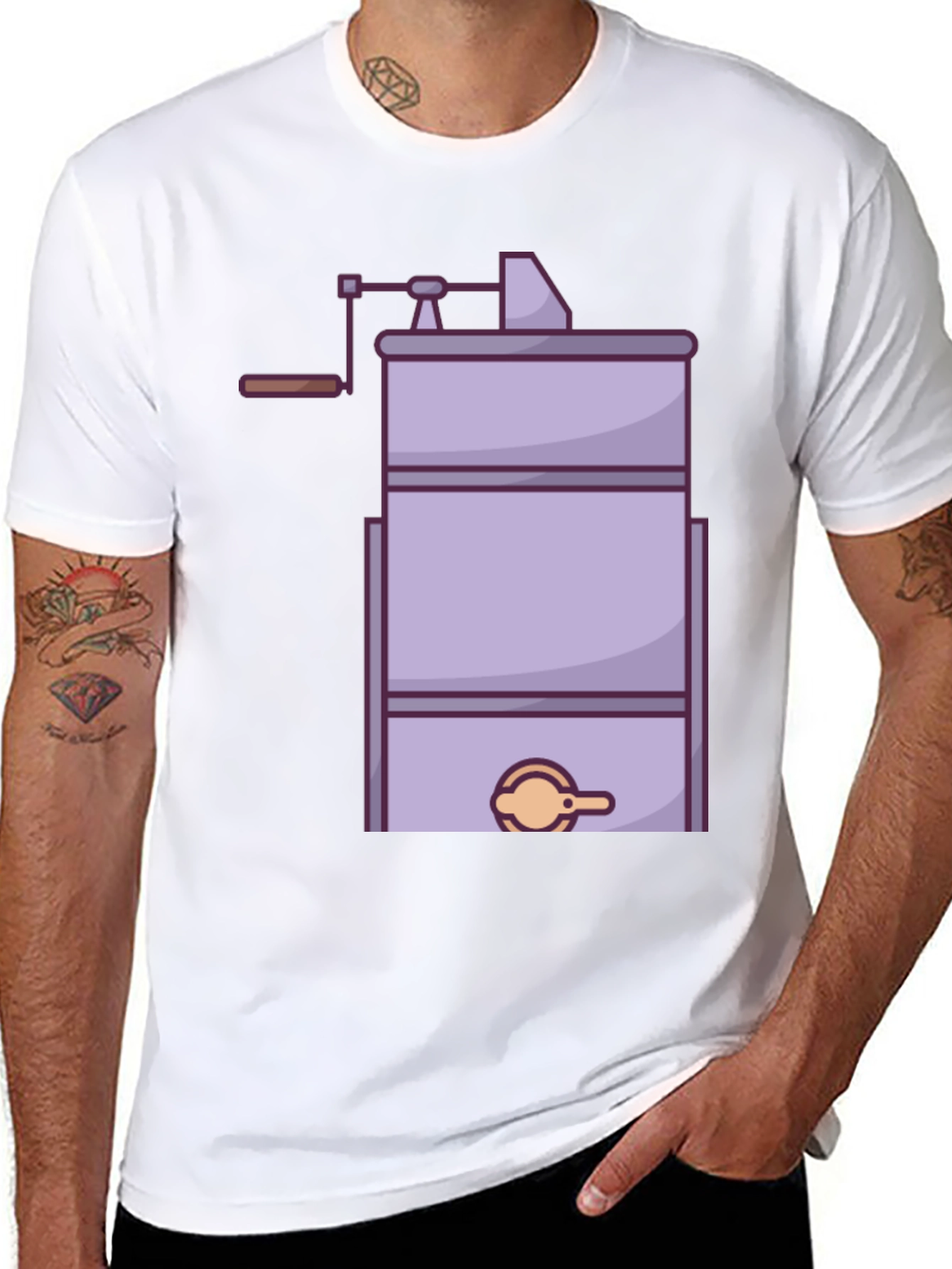 Black Honey Extractor Graphic Tee - Beekeeping T-Shirt view 8