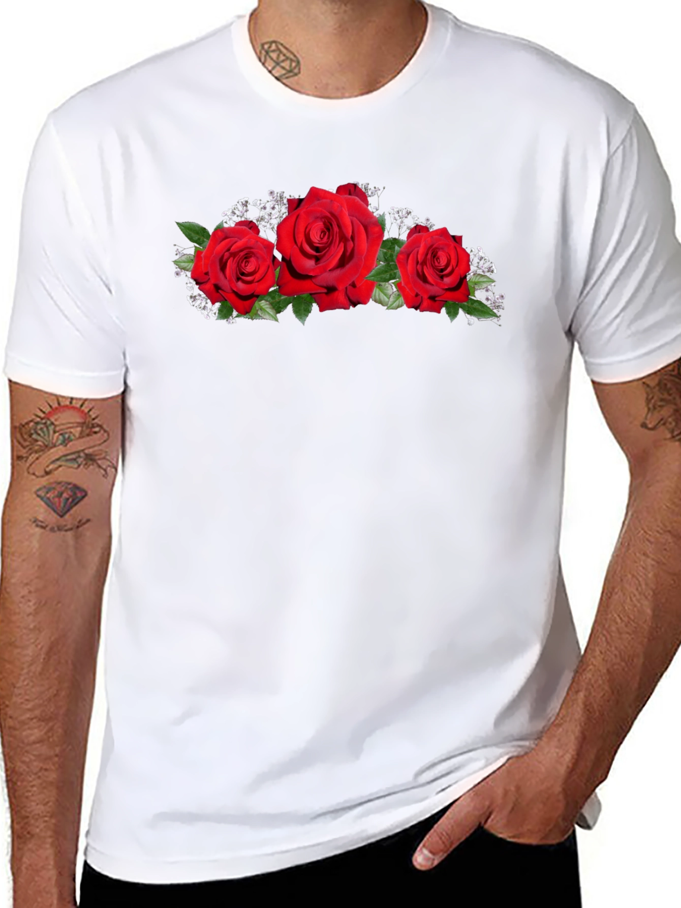 Rose Graphic Black T-Shirt - 8