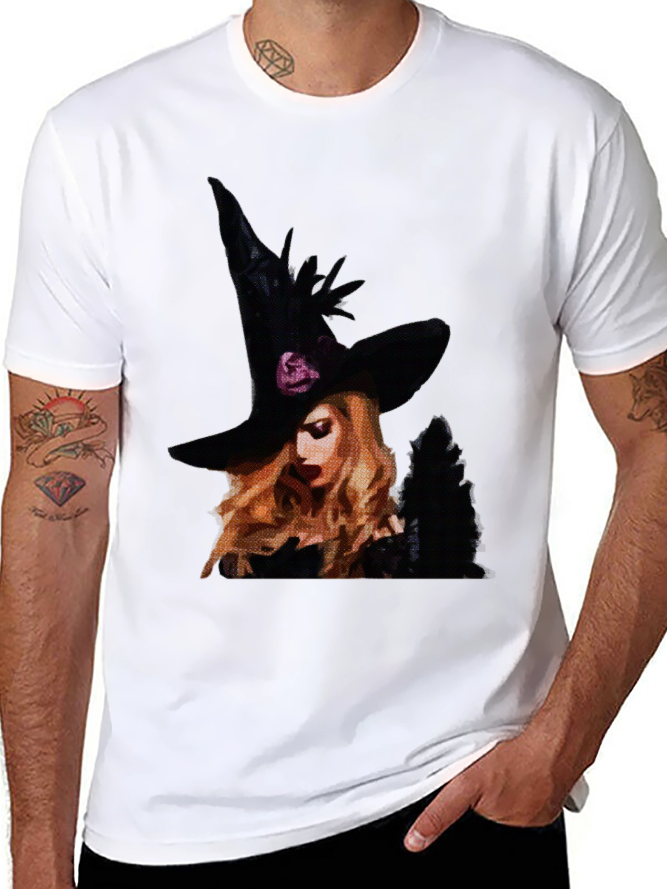 Black Witch Graphic Tee - Halloween Shirt view 8