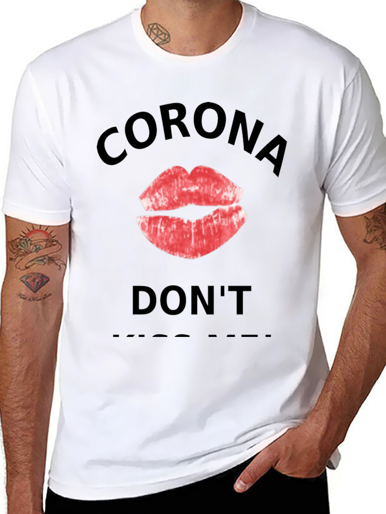 Black Corona Don't Kiss Me Black T-Shirt view 8