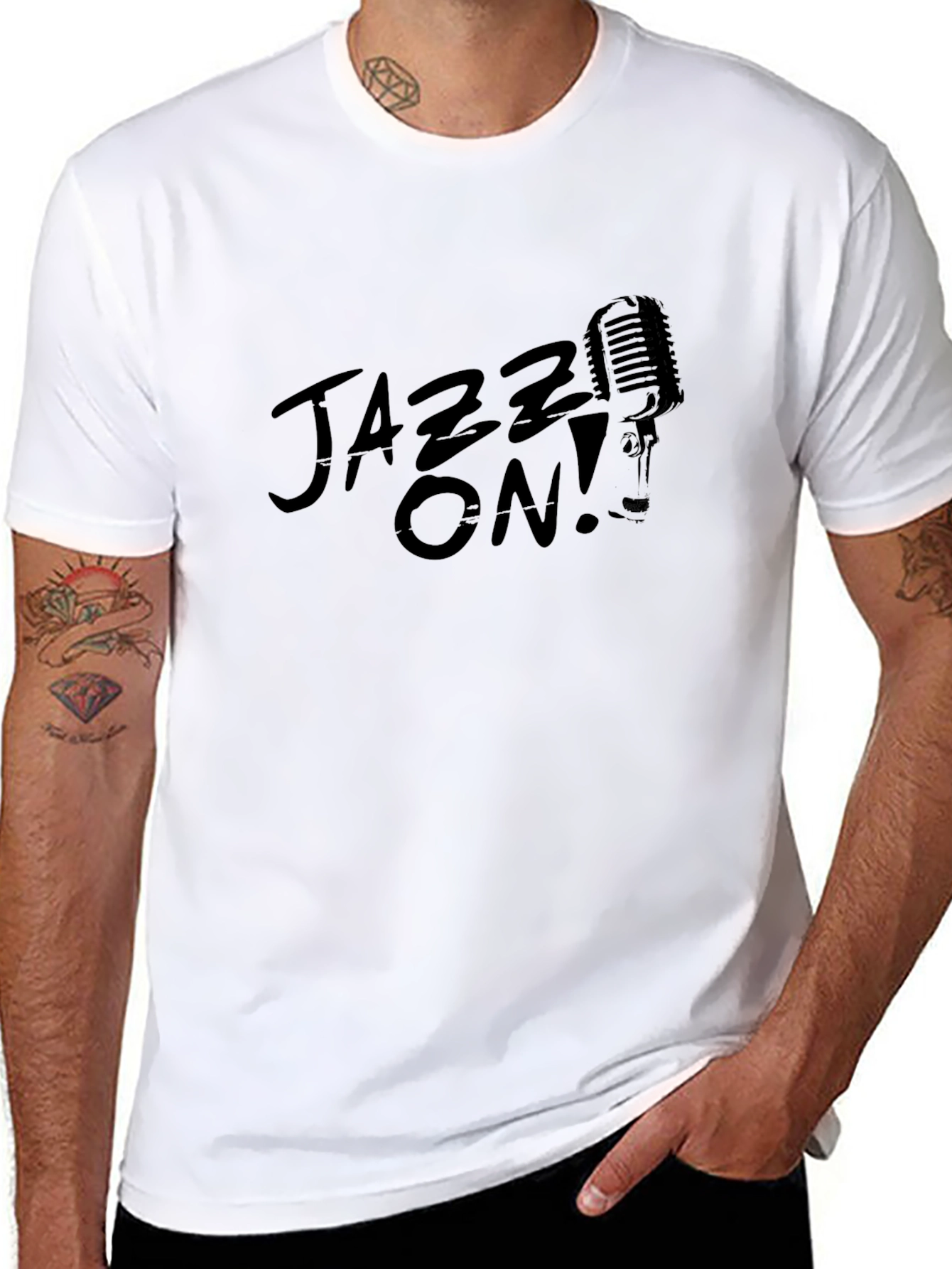 Black Jazz On! Black Graphic Print T-Shirt view 8
