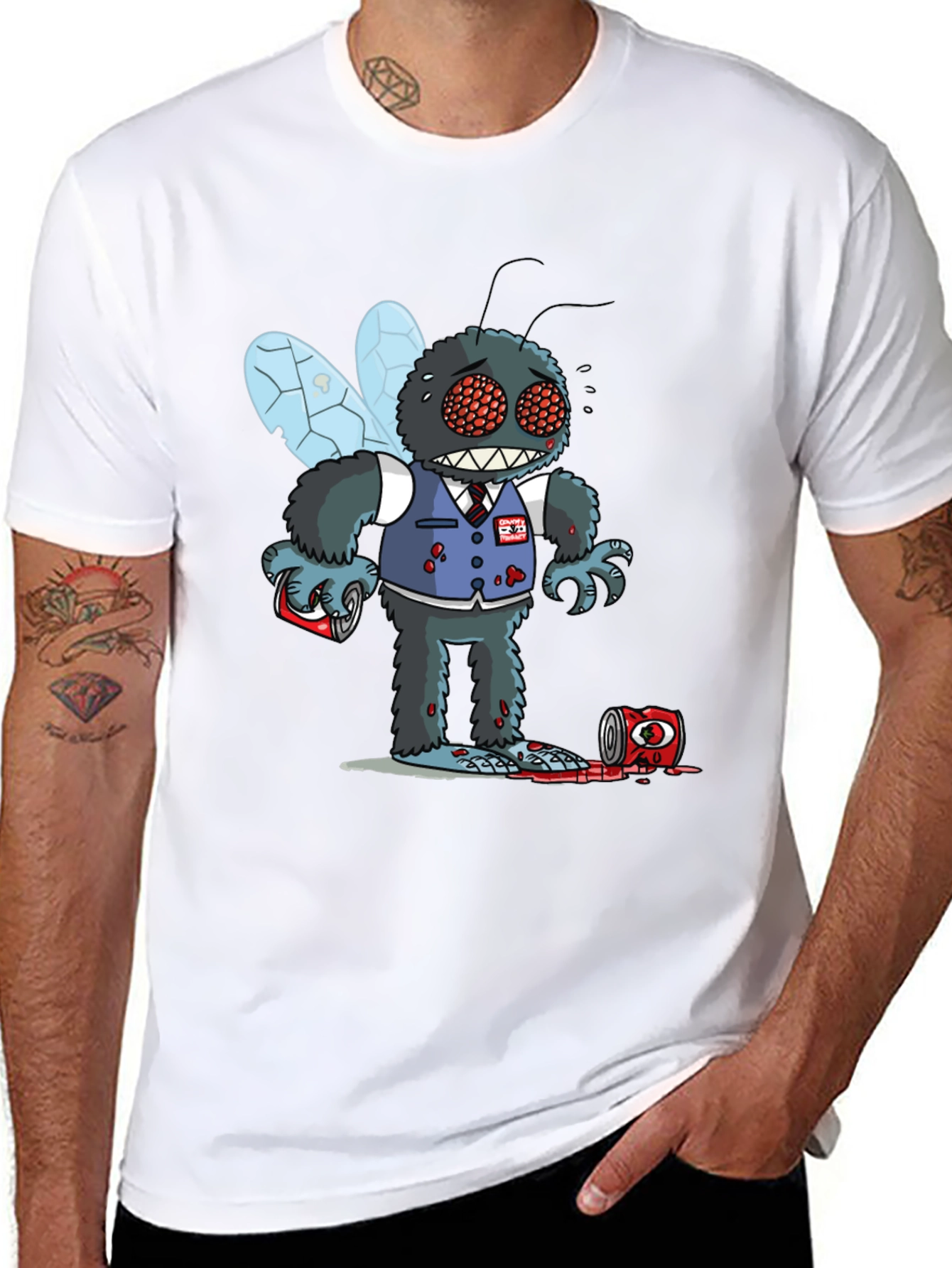 Black Creepy Fly T-Shirt view 8