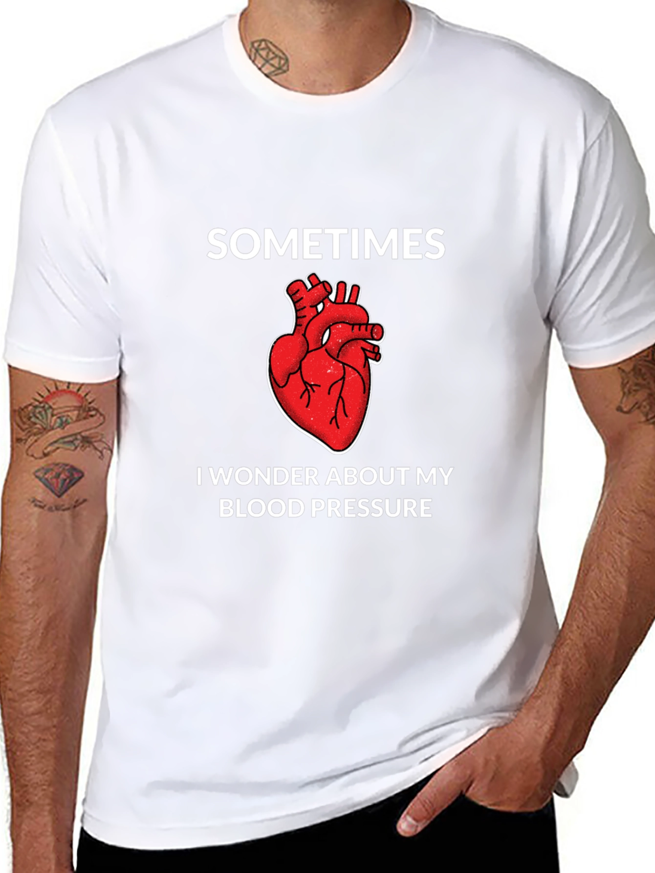 Black Funny Blood Pressure Heart T-Shirt view 8