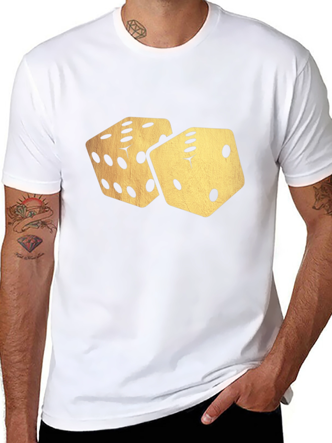 Black Dice Graphic T-Shirt - Lucky Roll Design view 8