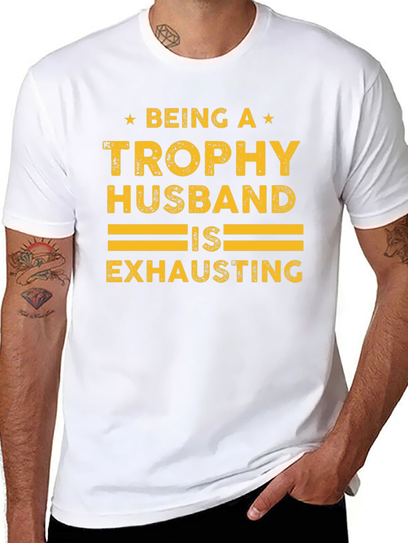Black Trophy Husband Graphic Tee - Fun Novelty Shirt view 8