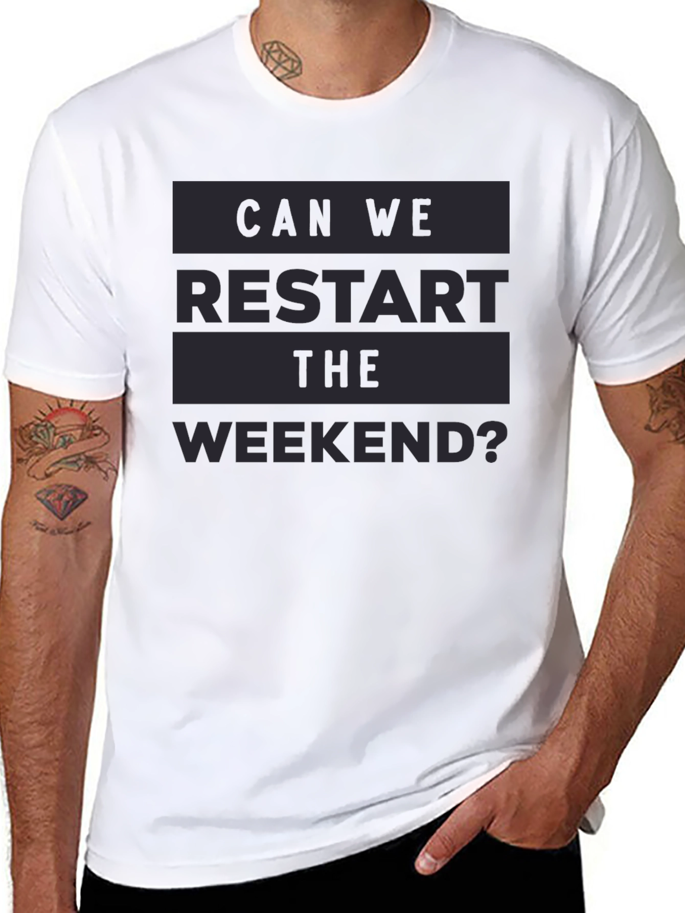 Black Restart the Weekend Graphic Tee view 8