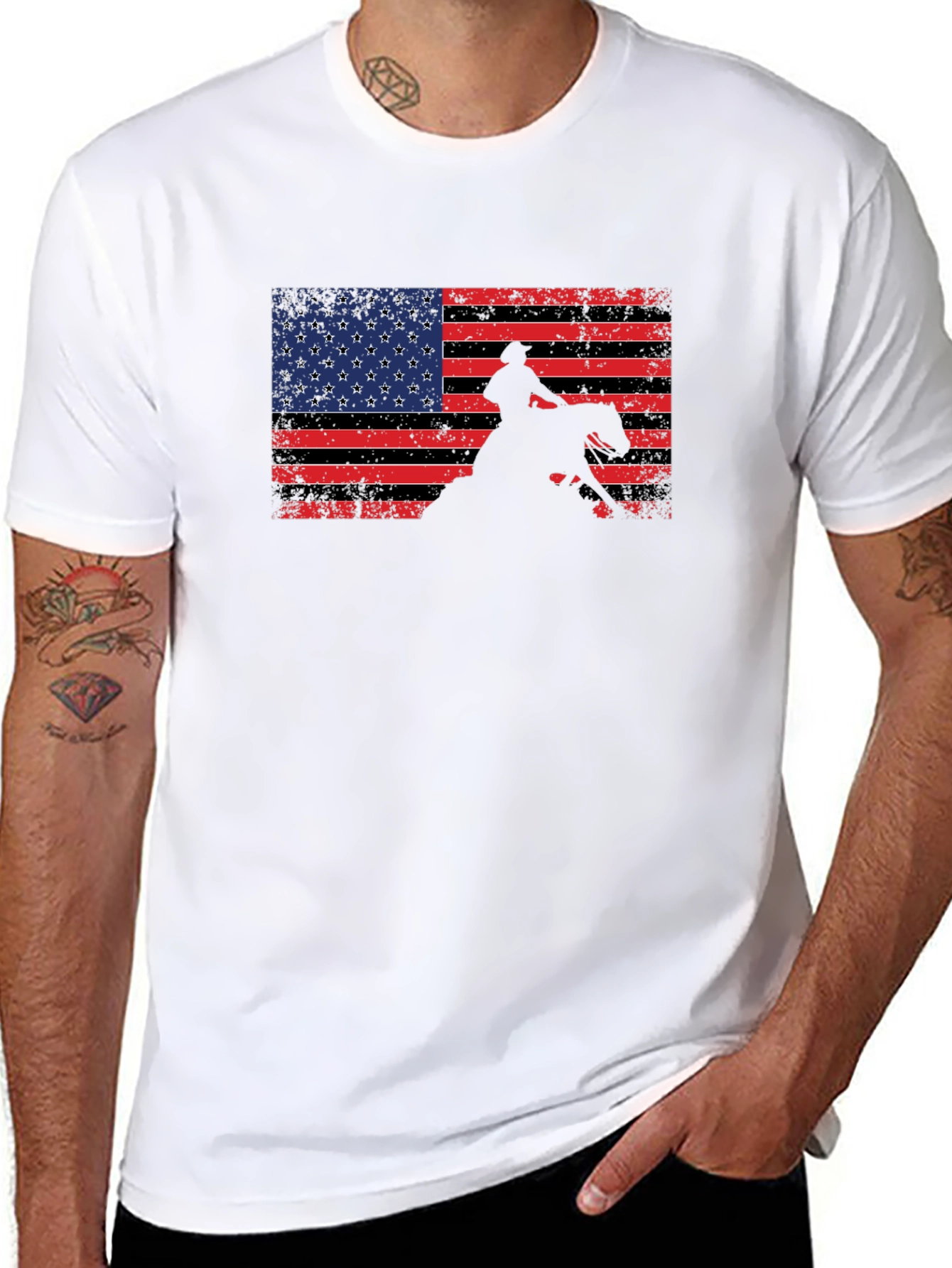 American Flag Rodeo T-Shirt - 8