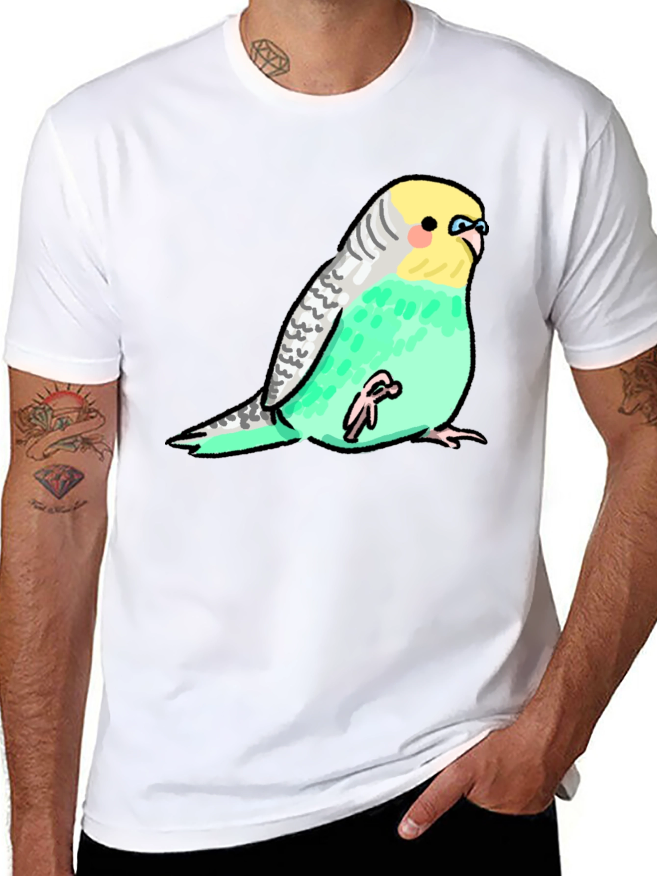 Black Budgie Bird Graphic Tee - Unique Unisex Design view 8