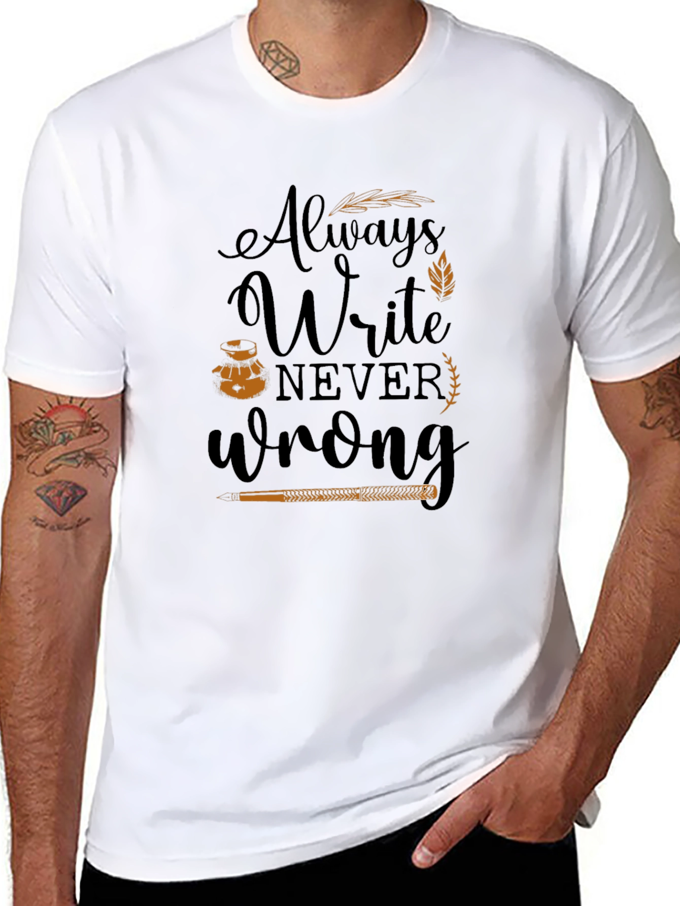 Black Always Write Graphic Tee - Black view 8
