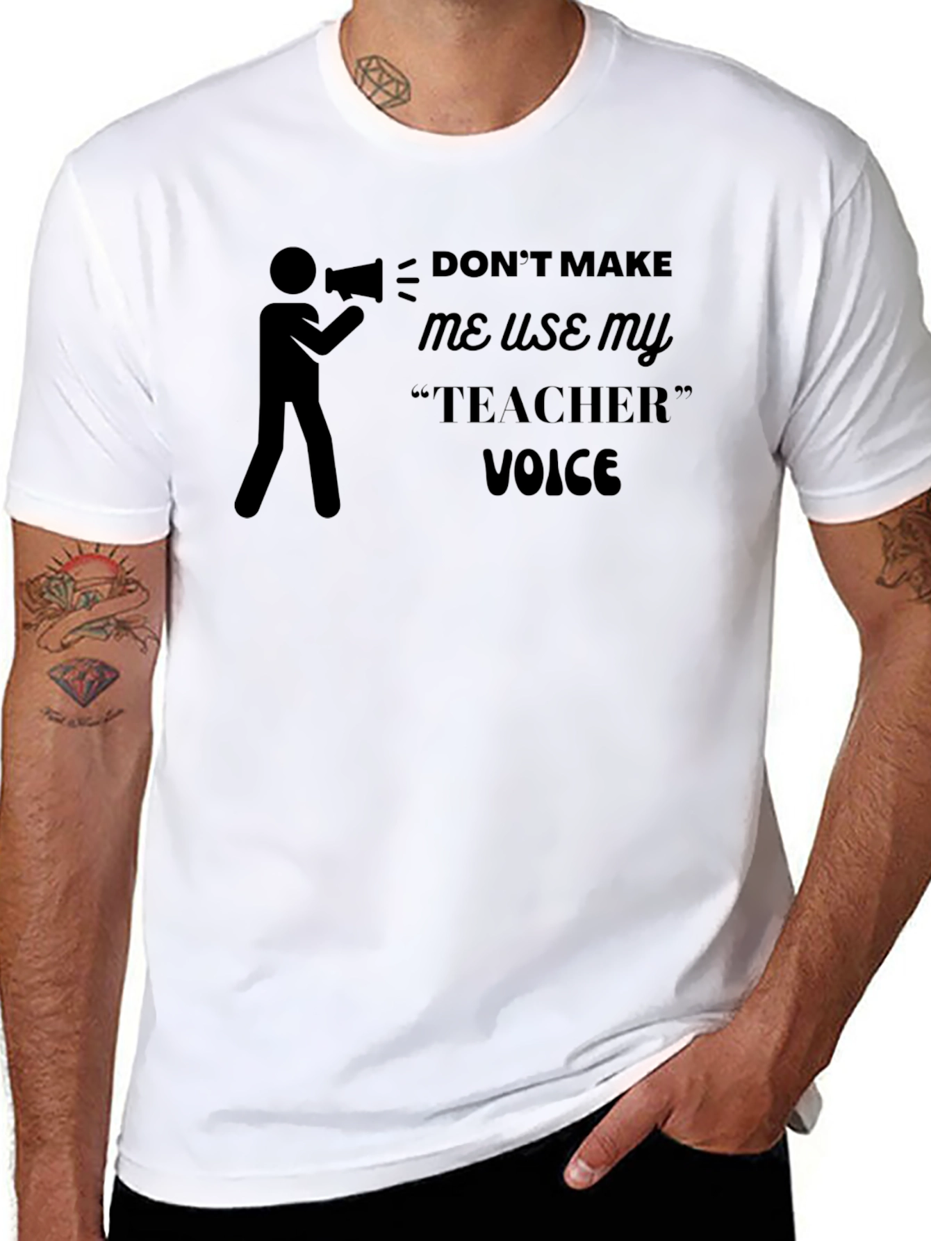 Black Teacher Voice Graphic Tee - Funny Teacher Shirt view 8