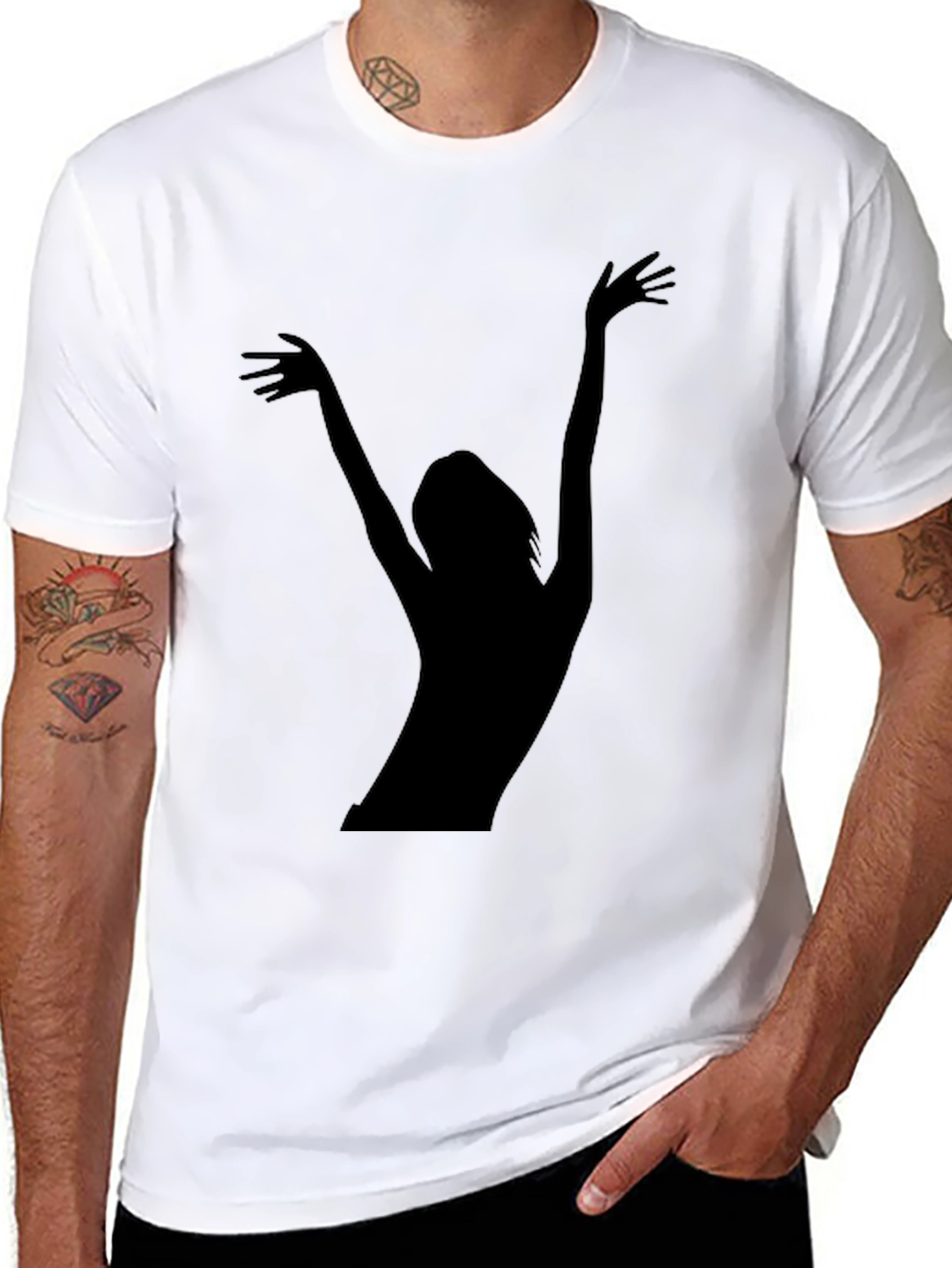 Black Silhouette Graphic Tee - Black Unisex T-Shirt view 8