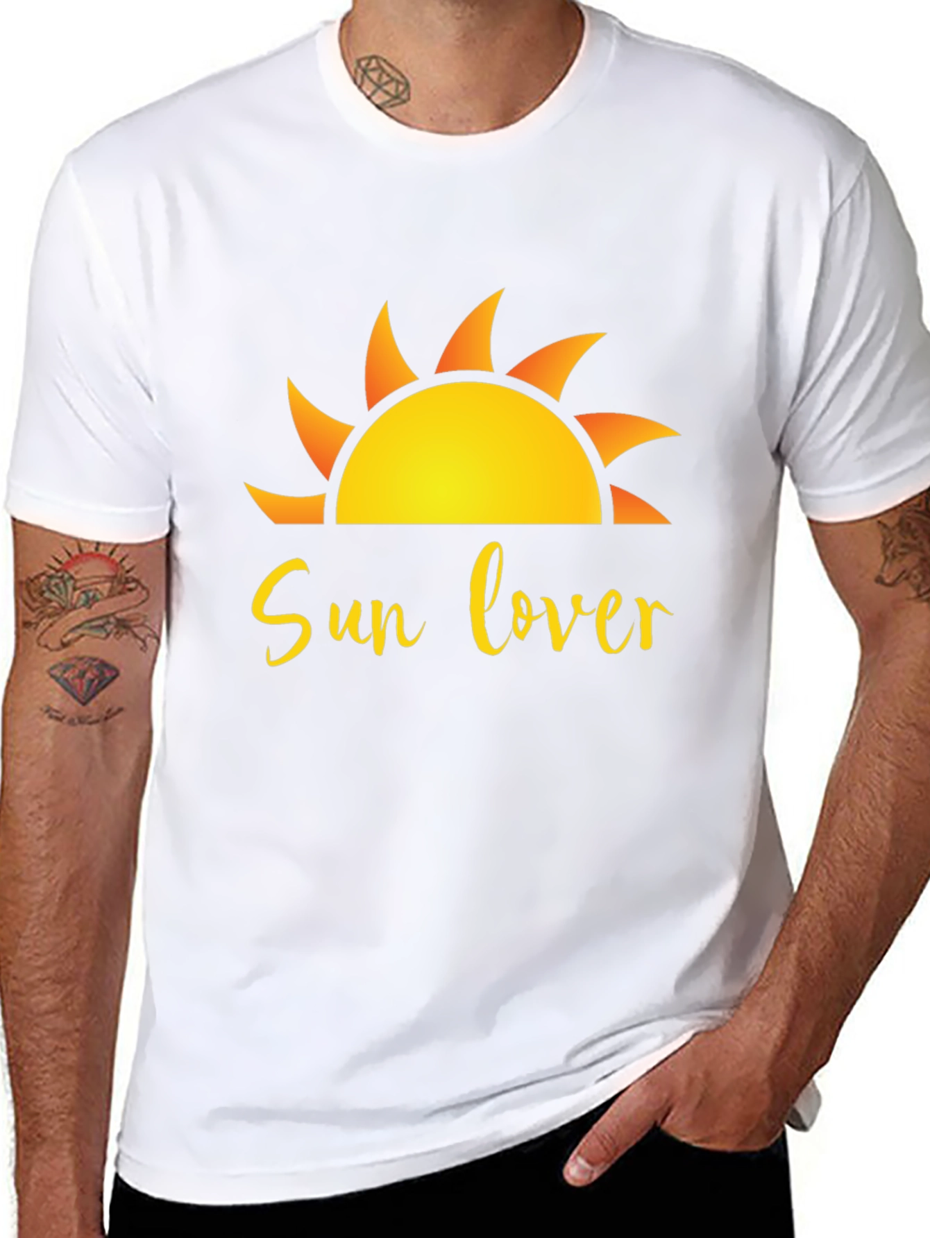 Black Sun Lover Graphic Black T-Shirt view 8