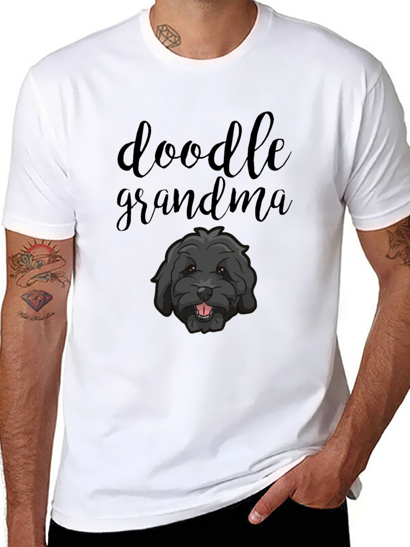 Black Doodle Grandma T-Shirt - Cute Dog Lover Tee view 8