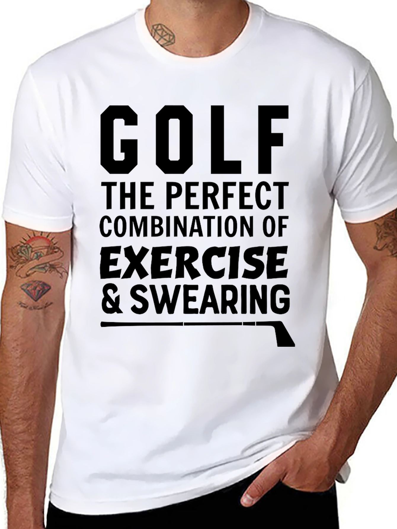 Black Golf Exercise & Swearing T-Shirt view 8