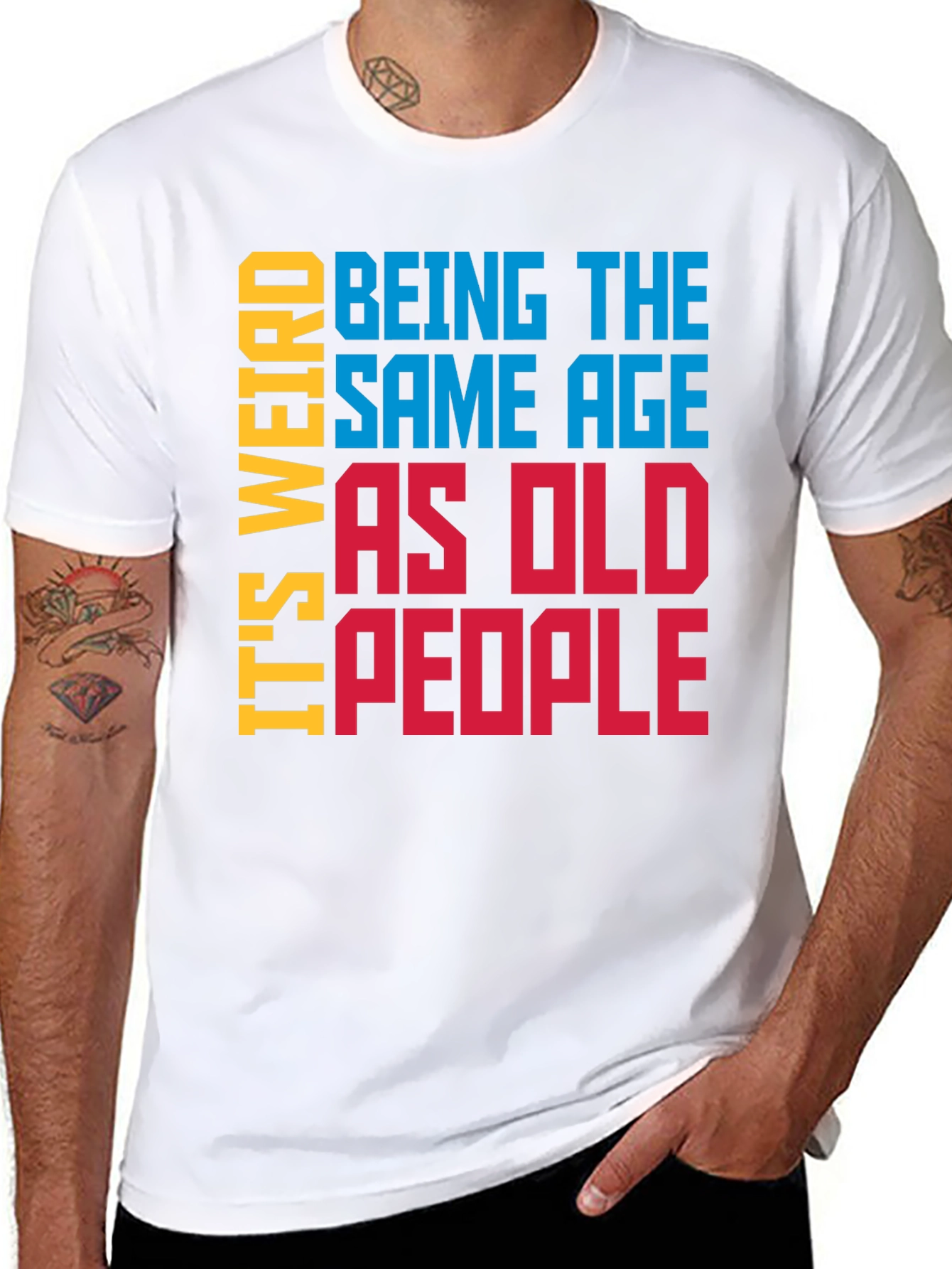 Black Funny 'Same Age as Old People' Graphic Tee view 8