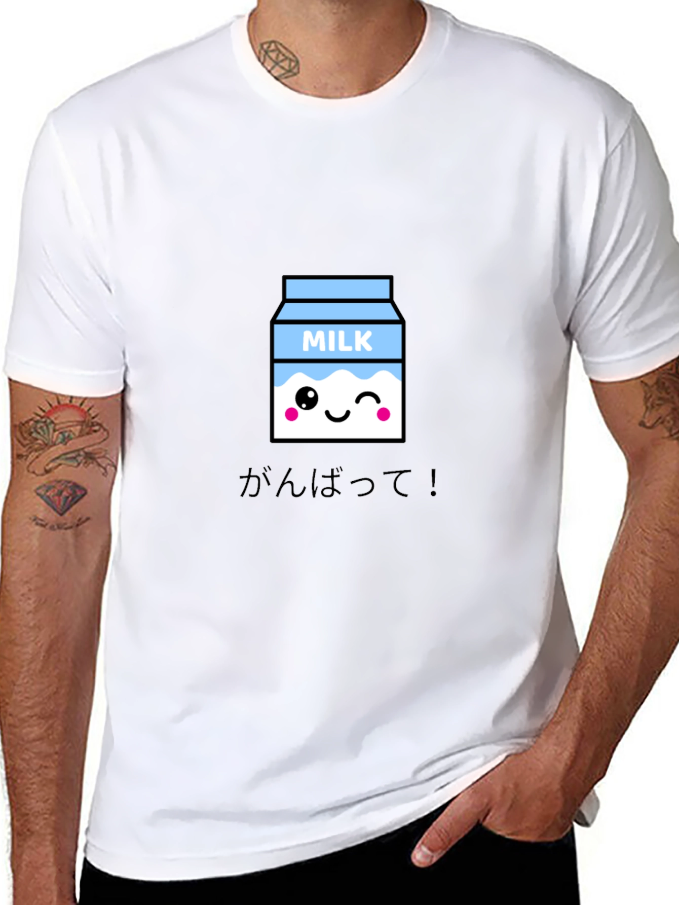 Black Kawaii Milk Carton Graphic T-Shirt view 8