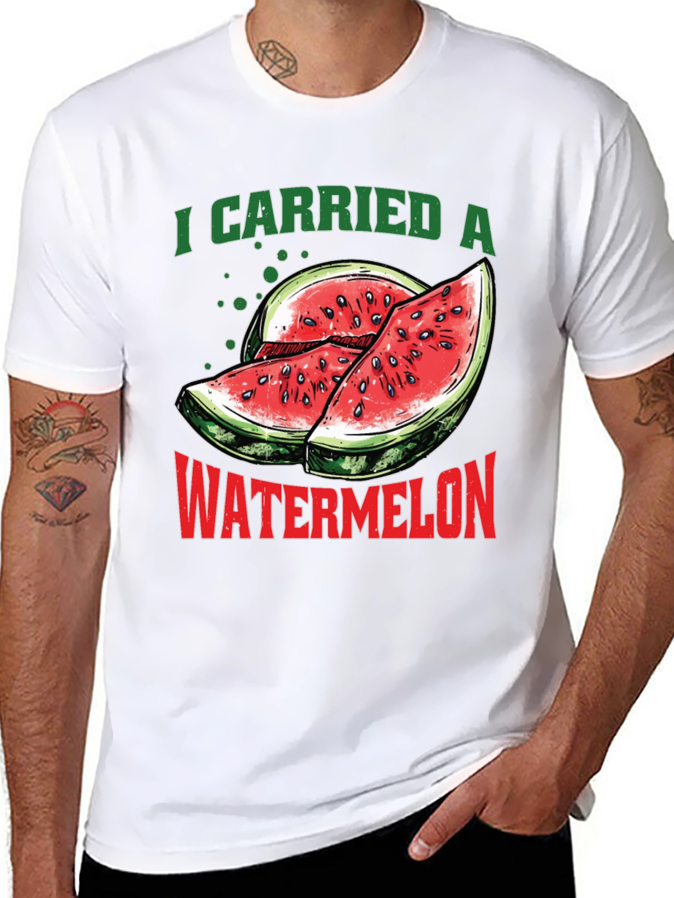 Black I Carried A Watermelon Graphic T-Shirt view 8