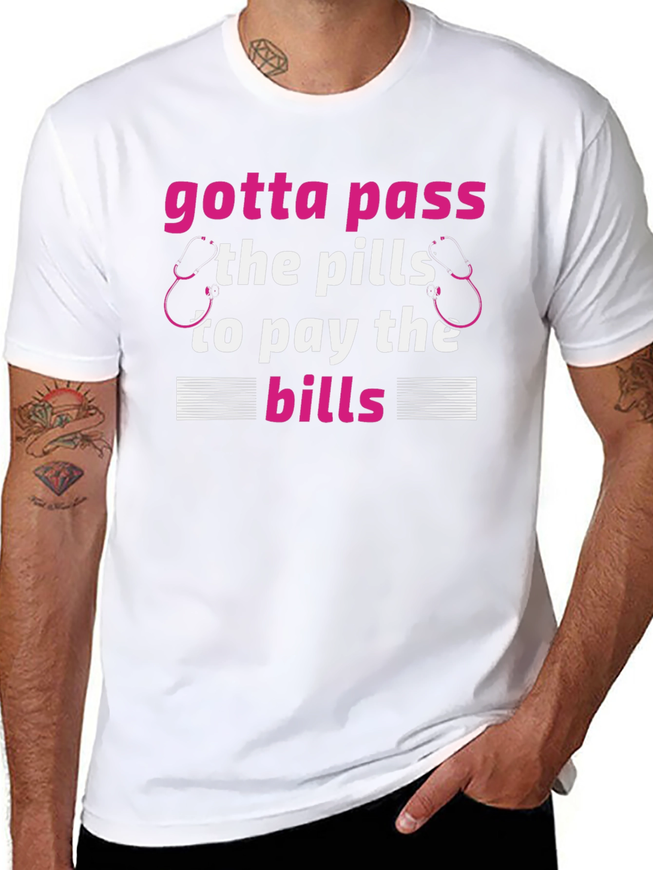 Black Gotta Pass the Pills T-Shirt view 8